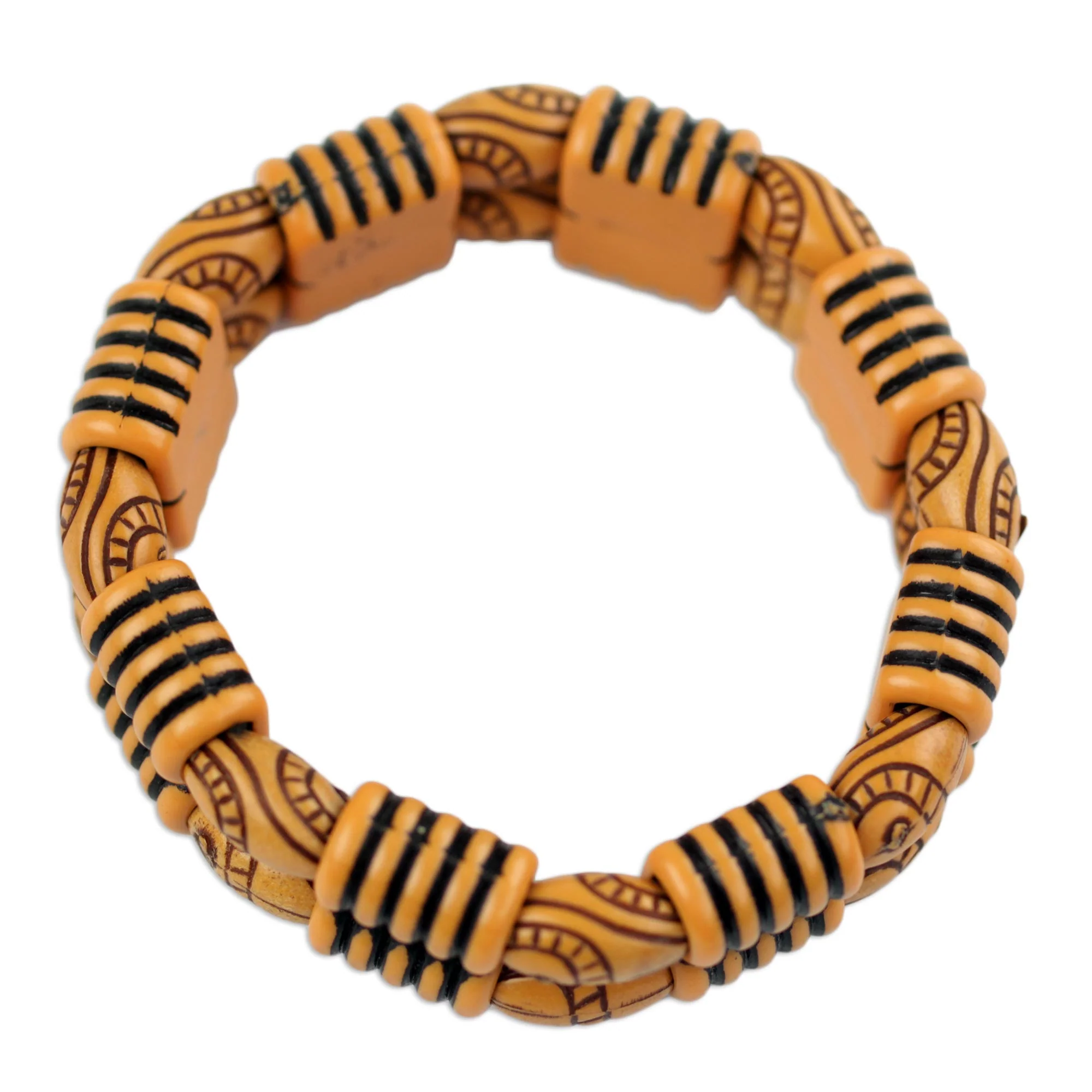 Sensational Stripes Two Layer Recycled Plastic Beaded Striped Stretch Bracelet - Image 2