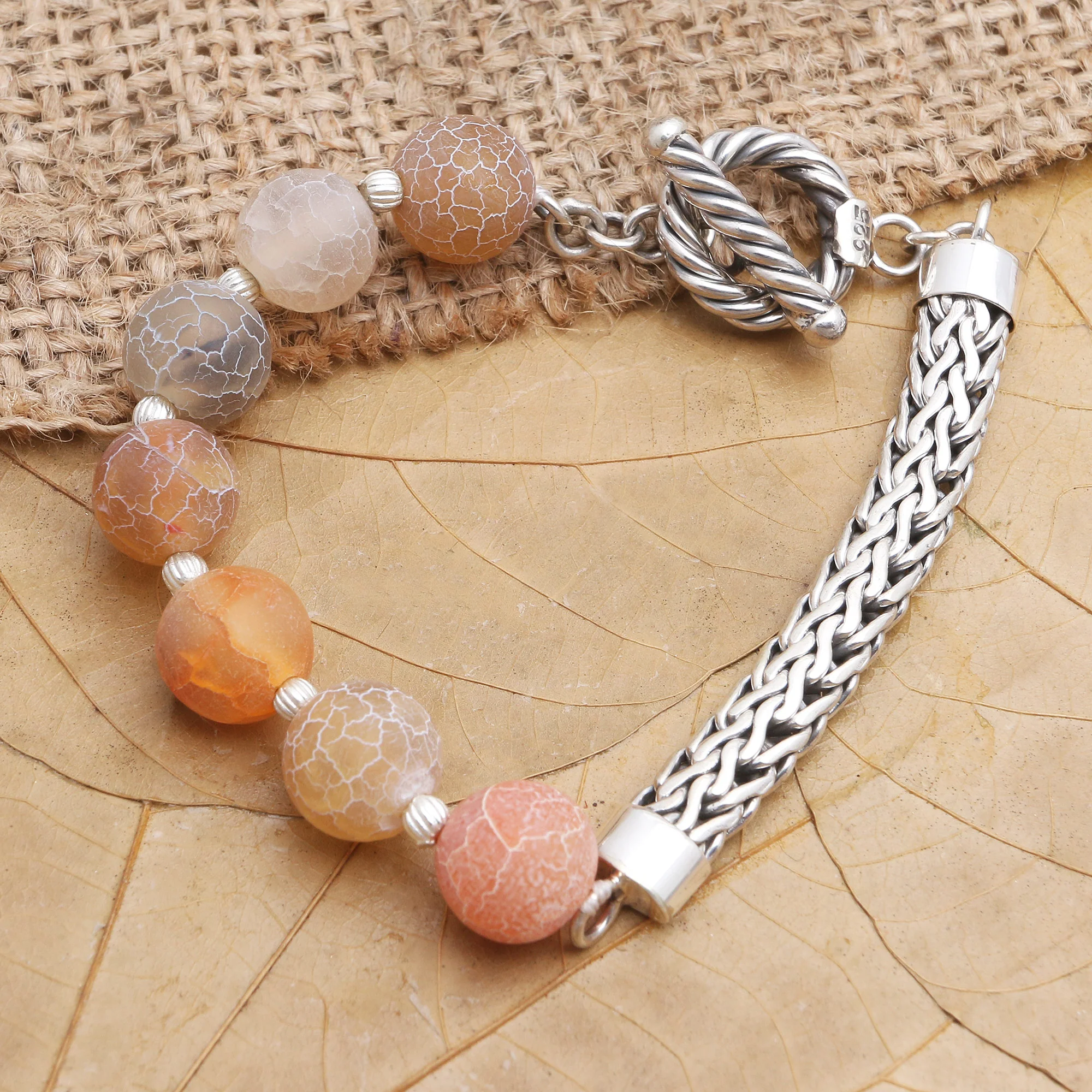 Sensations Agate and Sterling Silver Beaded Bracelet - Image 3
