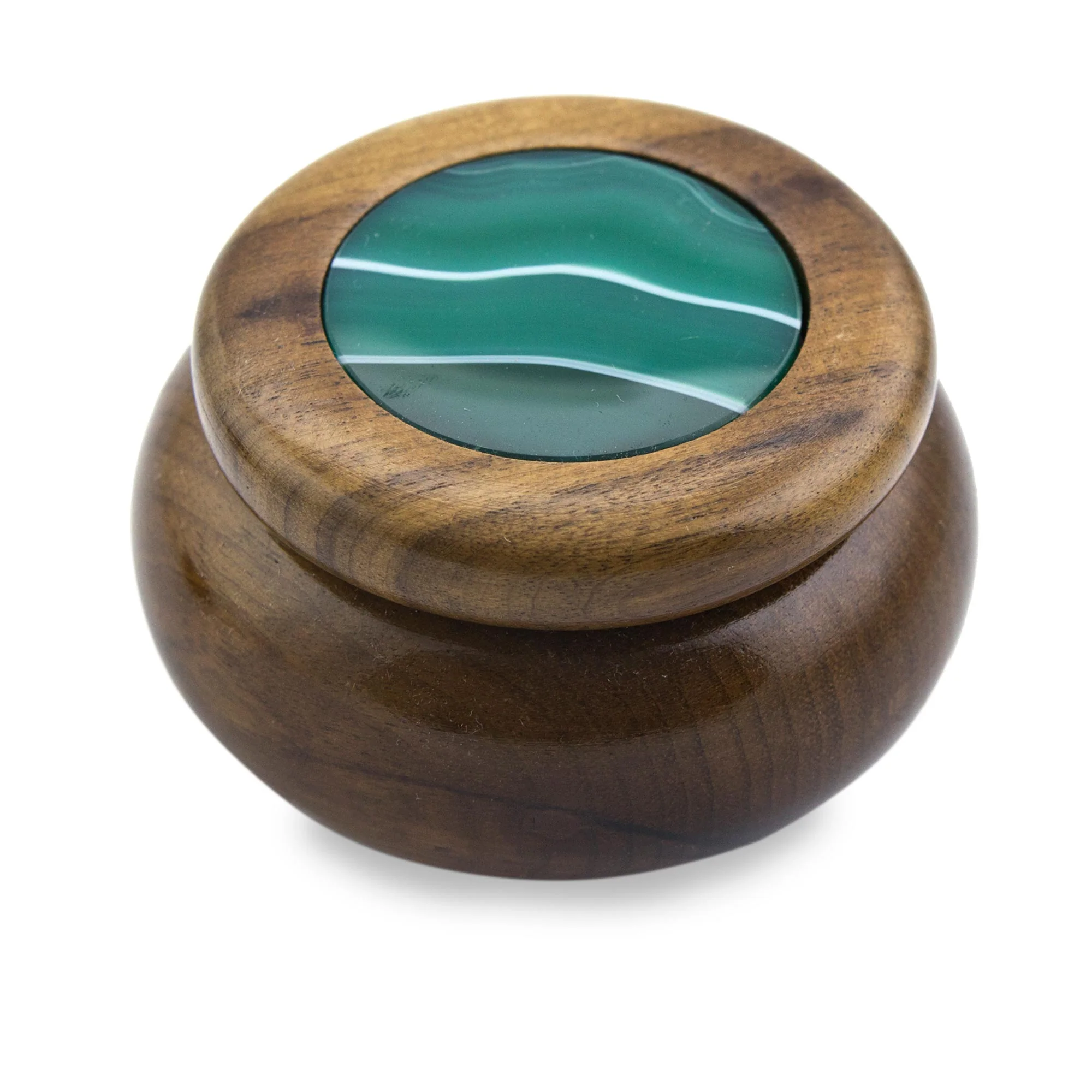 Serene Waters Artisan Crafted Agate and Cedar Wood Decorative Boxes (Pair) - Image 4