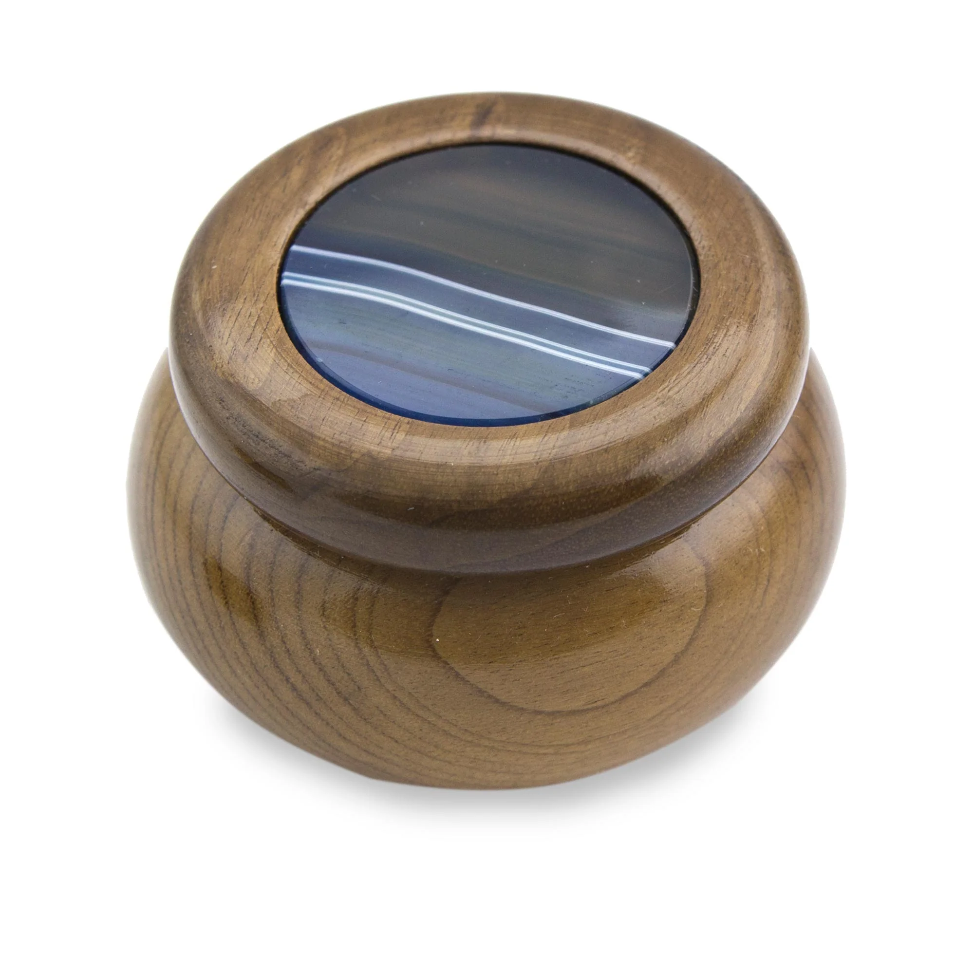 Serene Waters Artisan Crafted Agate and Cedar Wood Decorative Boxes (Pair) - Image 5