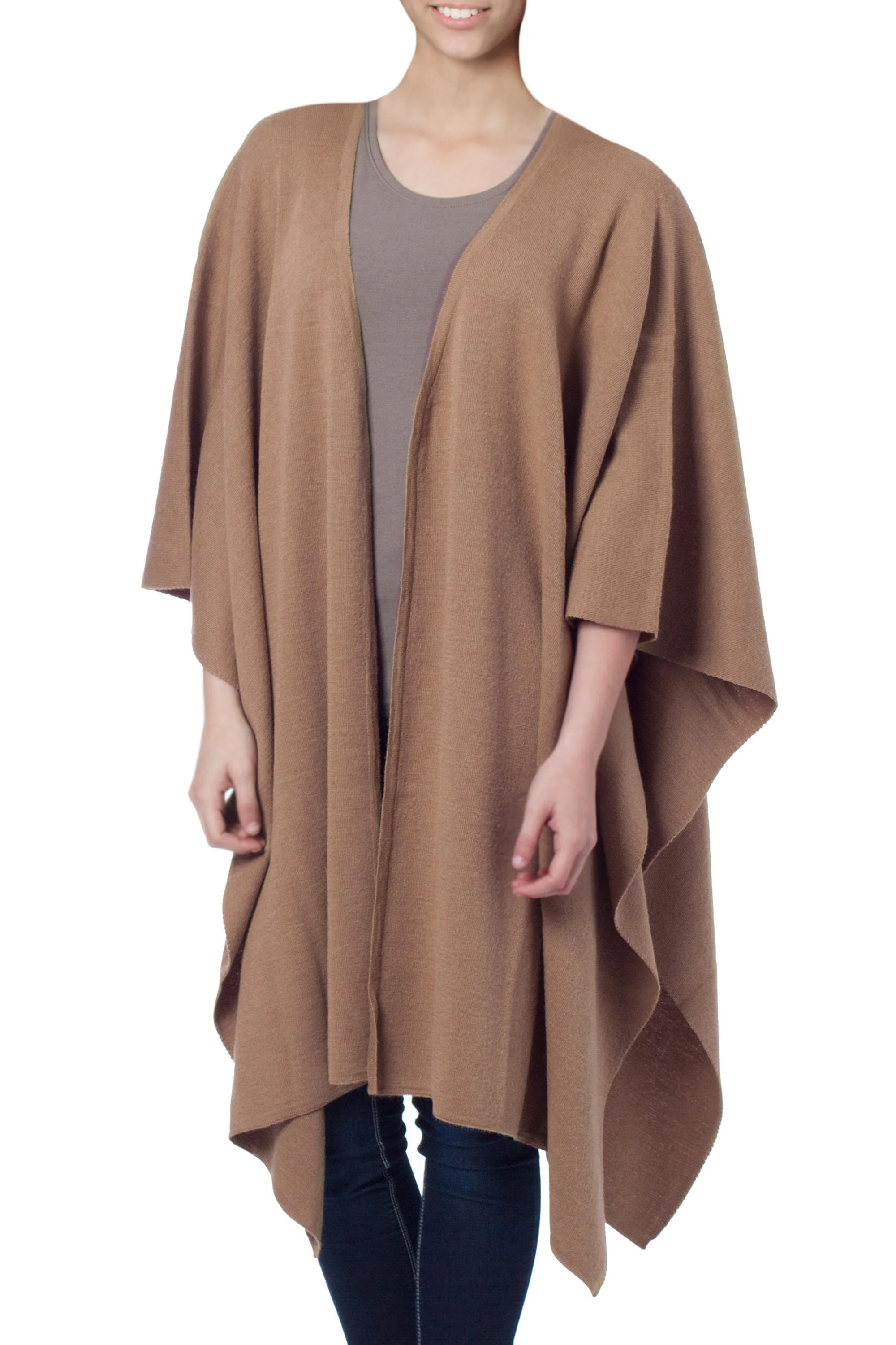 Serenity Brown Peruvian Alpaca Wool Blend Wrap - Image 2