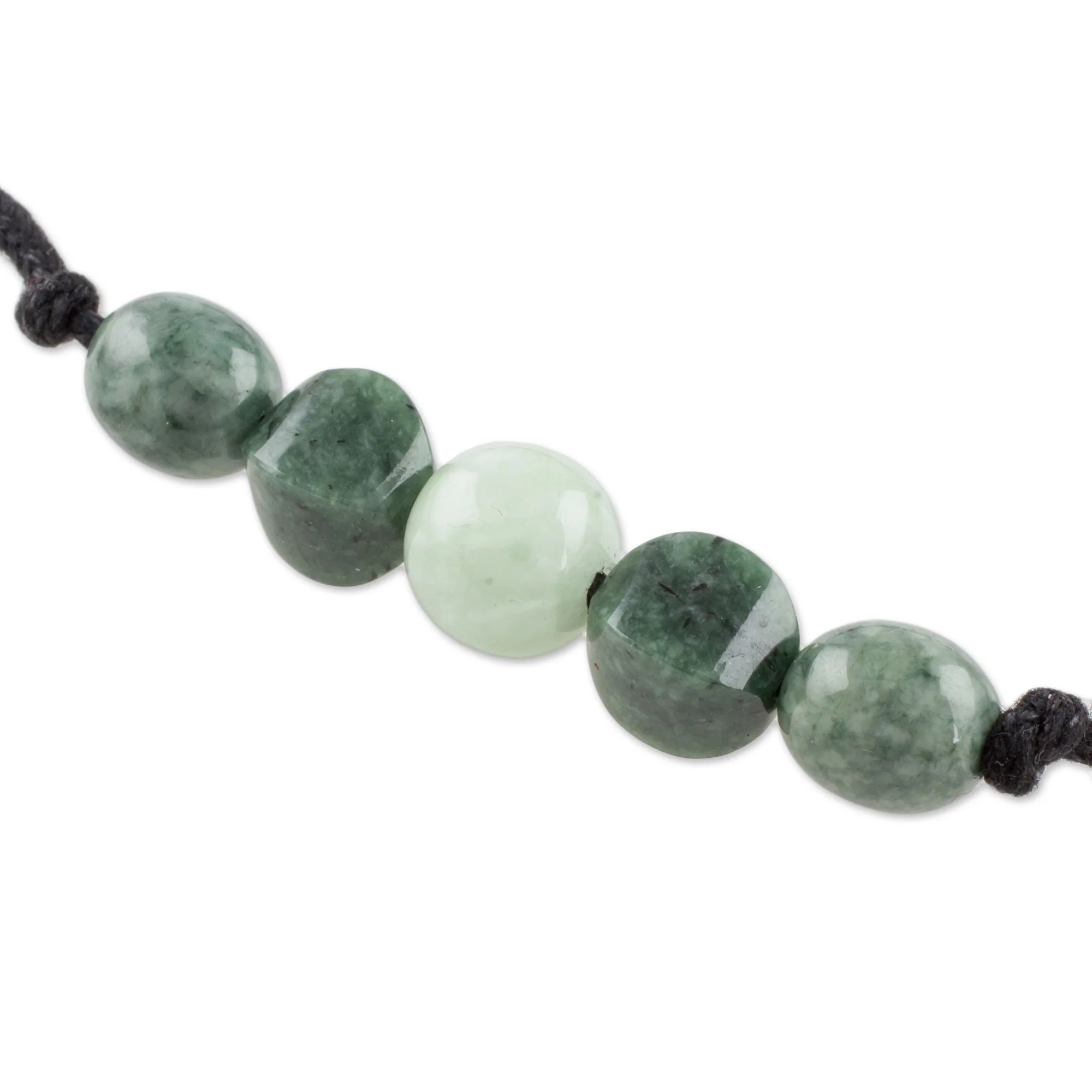 Shades of Beauty Adjustable Jade Beaded Pendant Necklace from Guatemala - Image 4