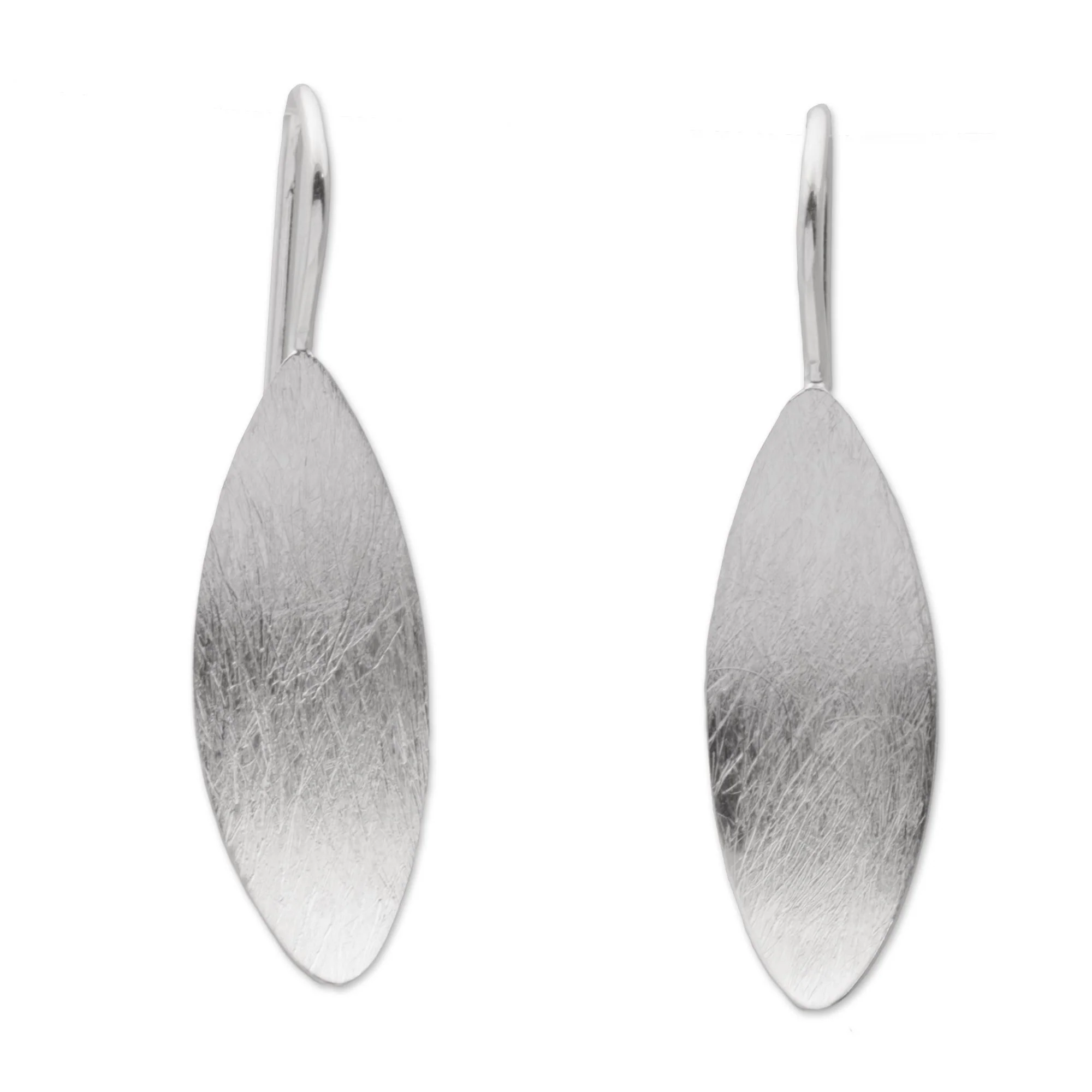 Shimmering Curves Silver Drop Earrings - Image 2