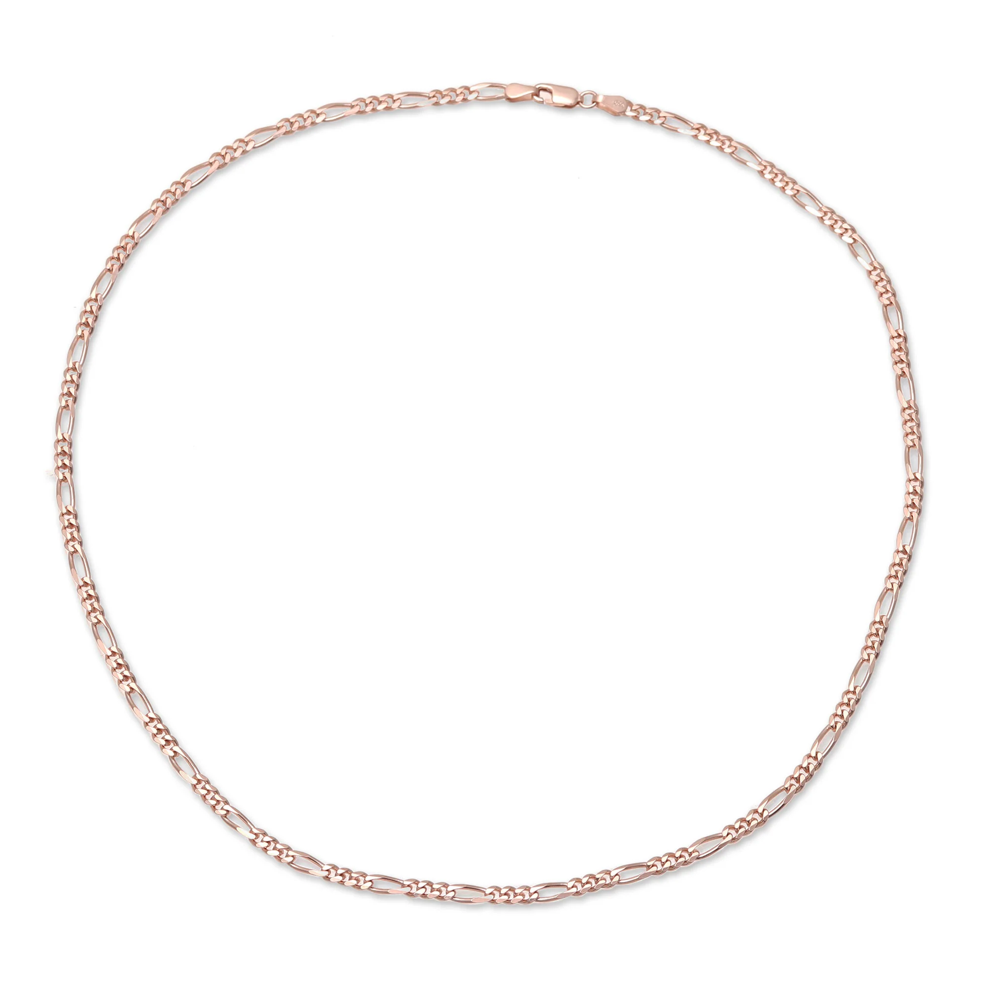 Shimmering Flair Rose Gold Plated Sterling Silver Chain Necklace (3mm) - Image 2