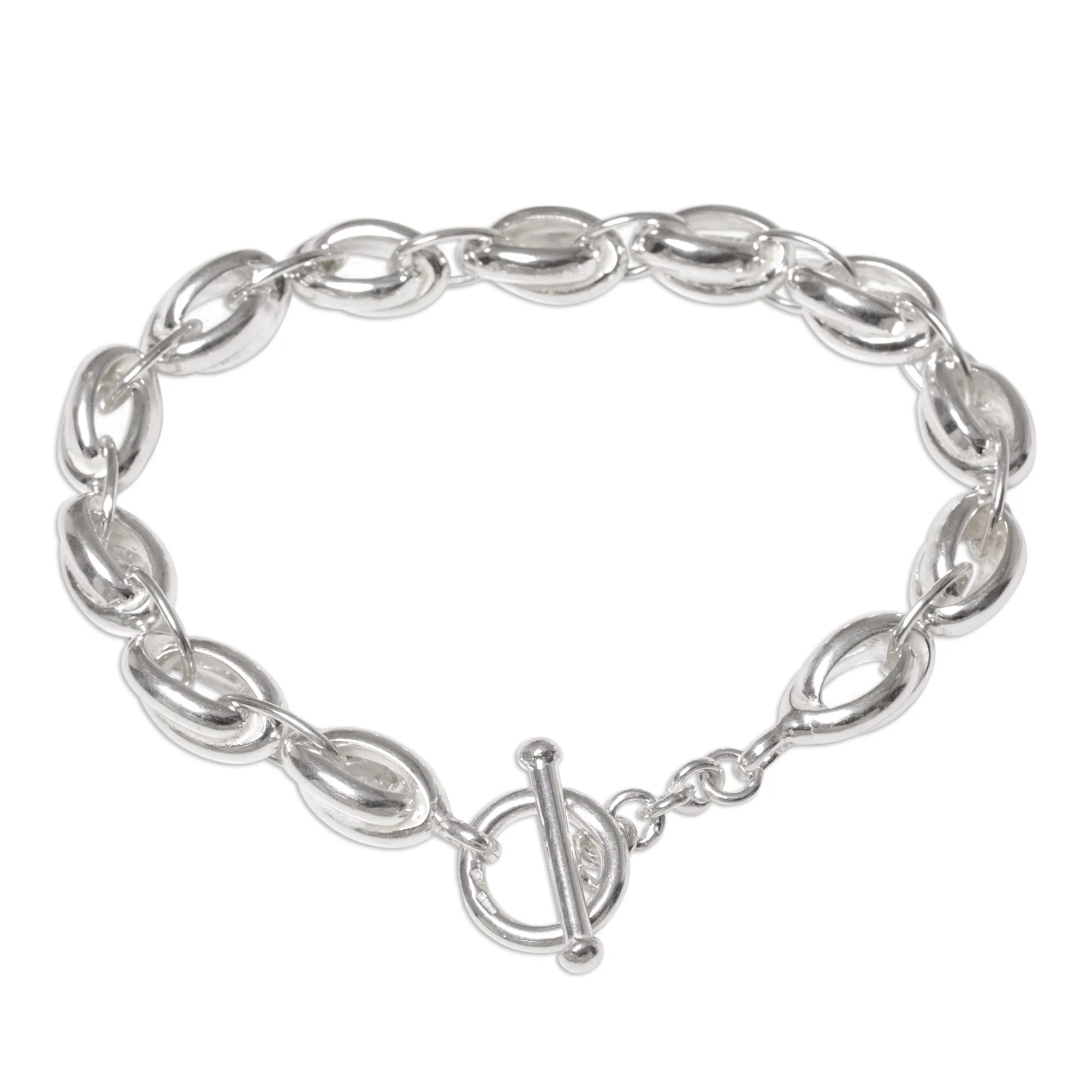 Shining Novas Sterling Silver Men's Link Bracelet from Indonesia - Image 2