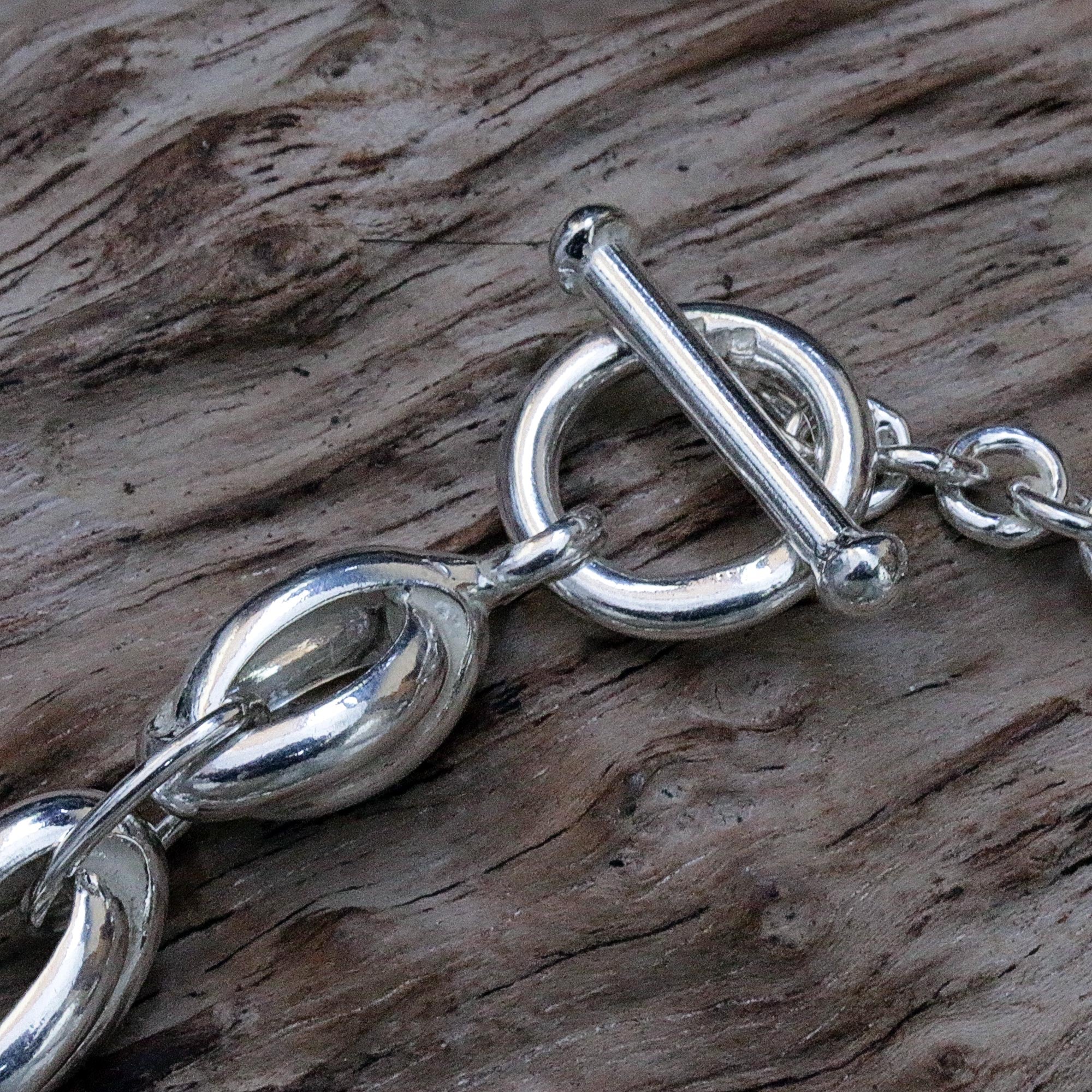 Shining Novas Sterling Silver Men's Link Bracelet from Indonesia - Image 3