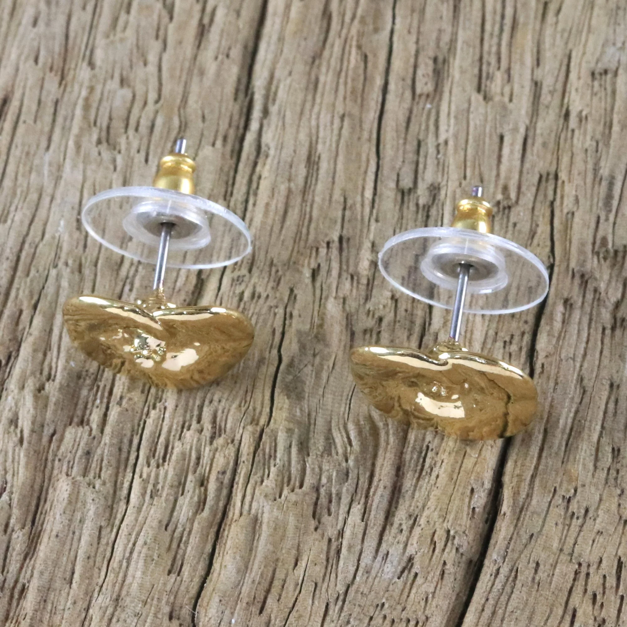 Shining Petals Gold Plated Natural Crown of Thorns Flower Stud Earrings - Image 3