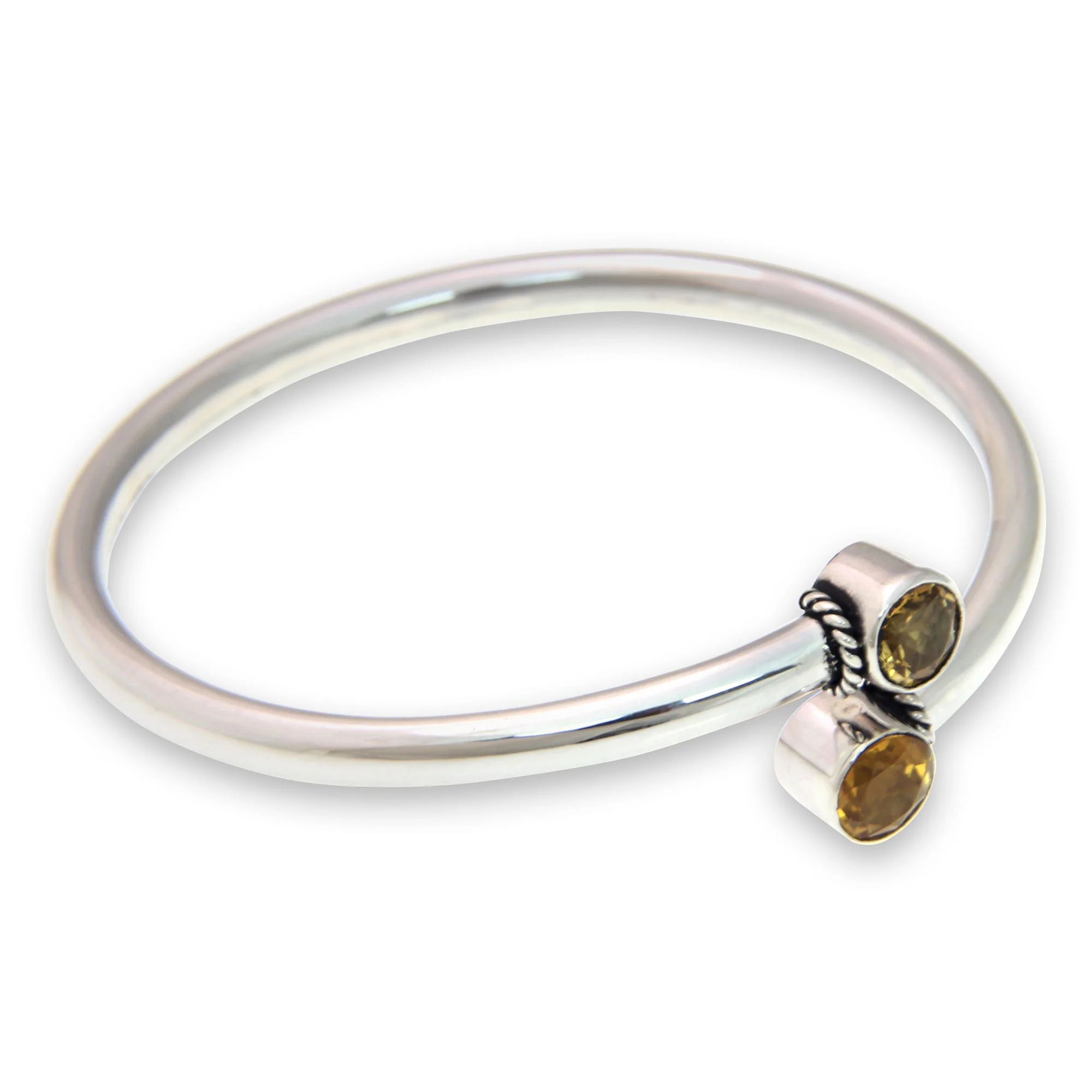 Shooting Stars Citrine & Silver Bangle Bracelet - Image 3