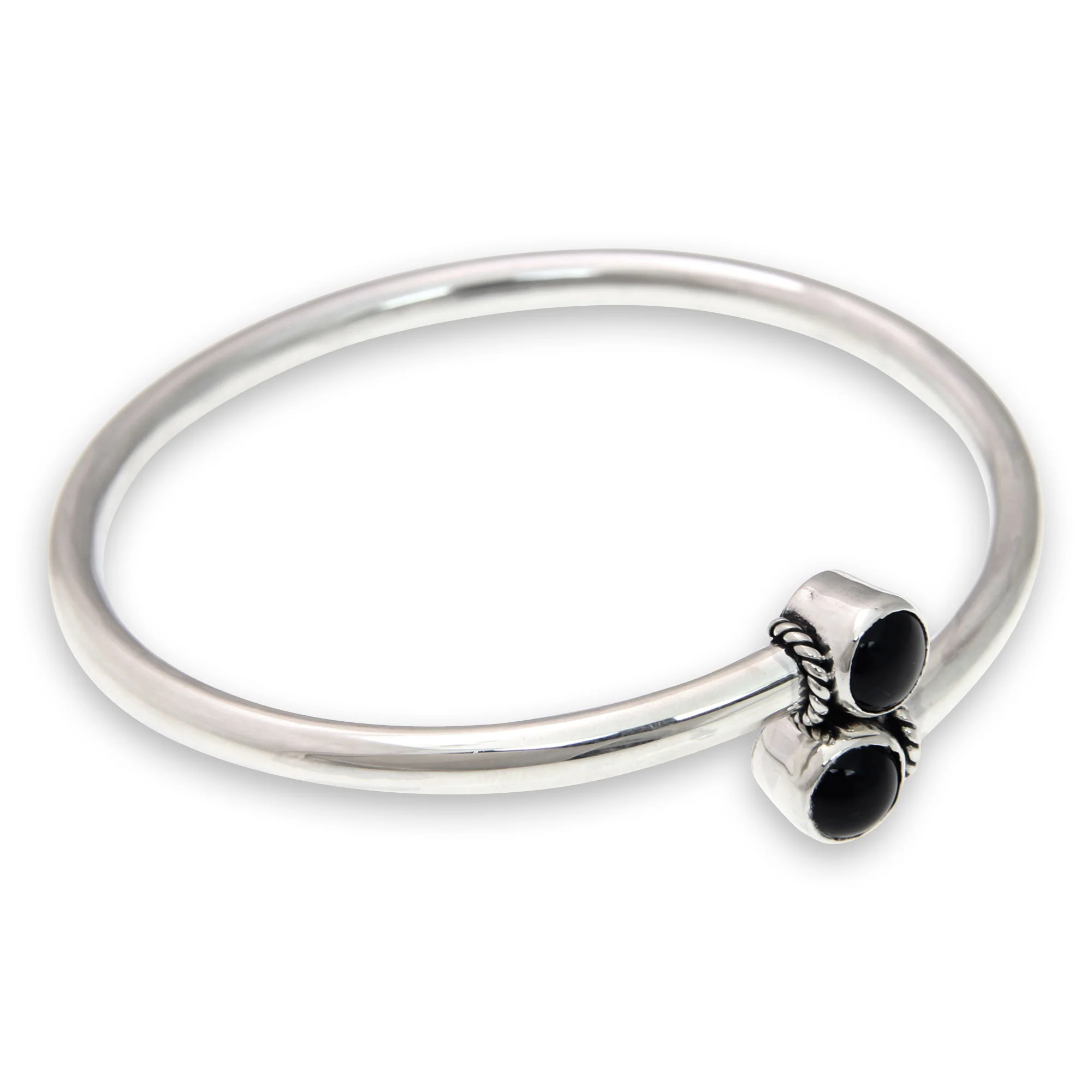 Shooting Stars Handmade Onyx Cabochon Bangle Bracelet - Image 3