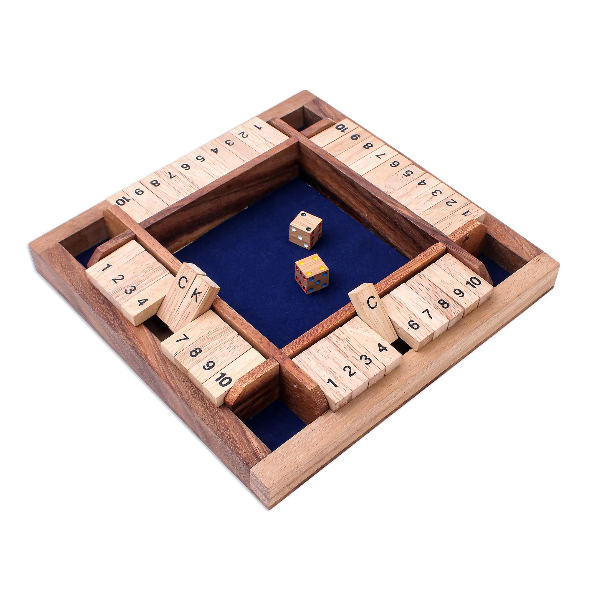 Shut The Box Handcrafted Rain Tree Wood Shut the Box Game from Thailand - Image 2