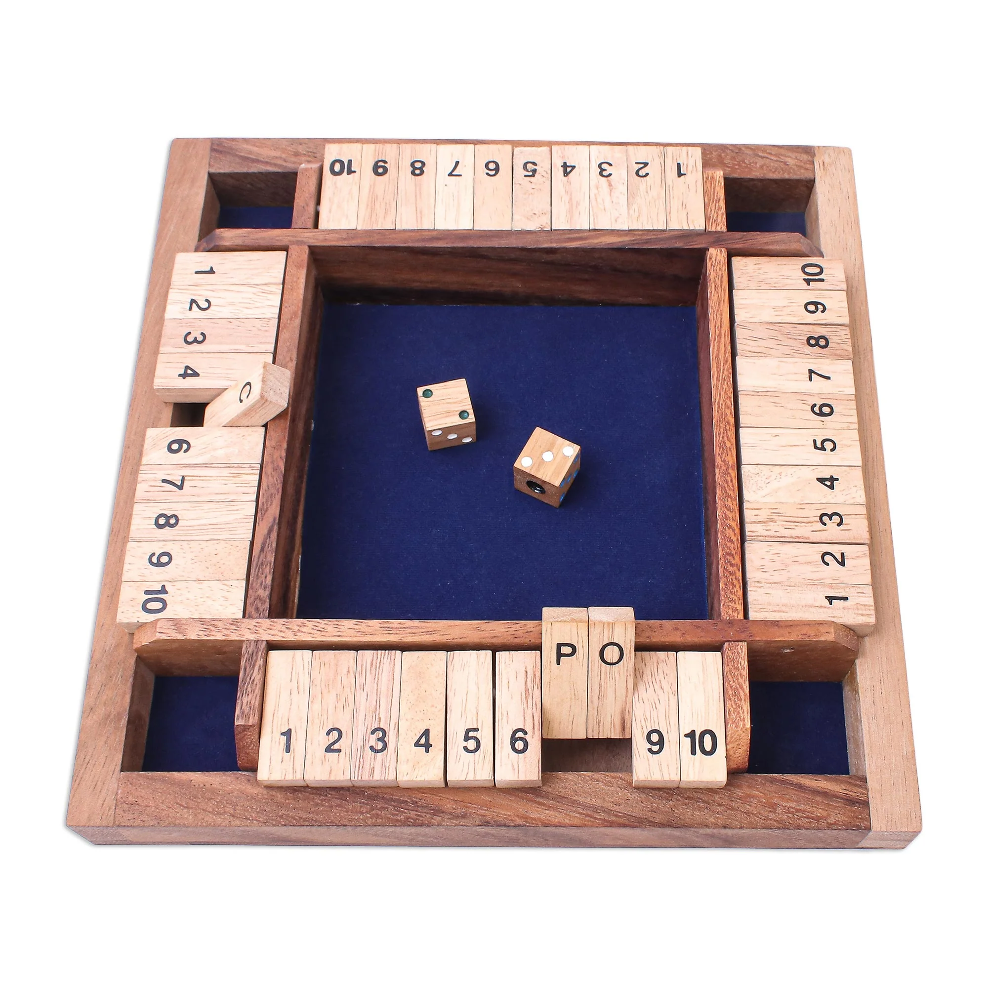 Shut The Box Handcrafted Rain Tree Wood Shut the Box Game from Thailand - Image 3