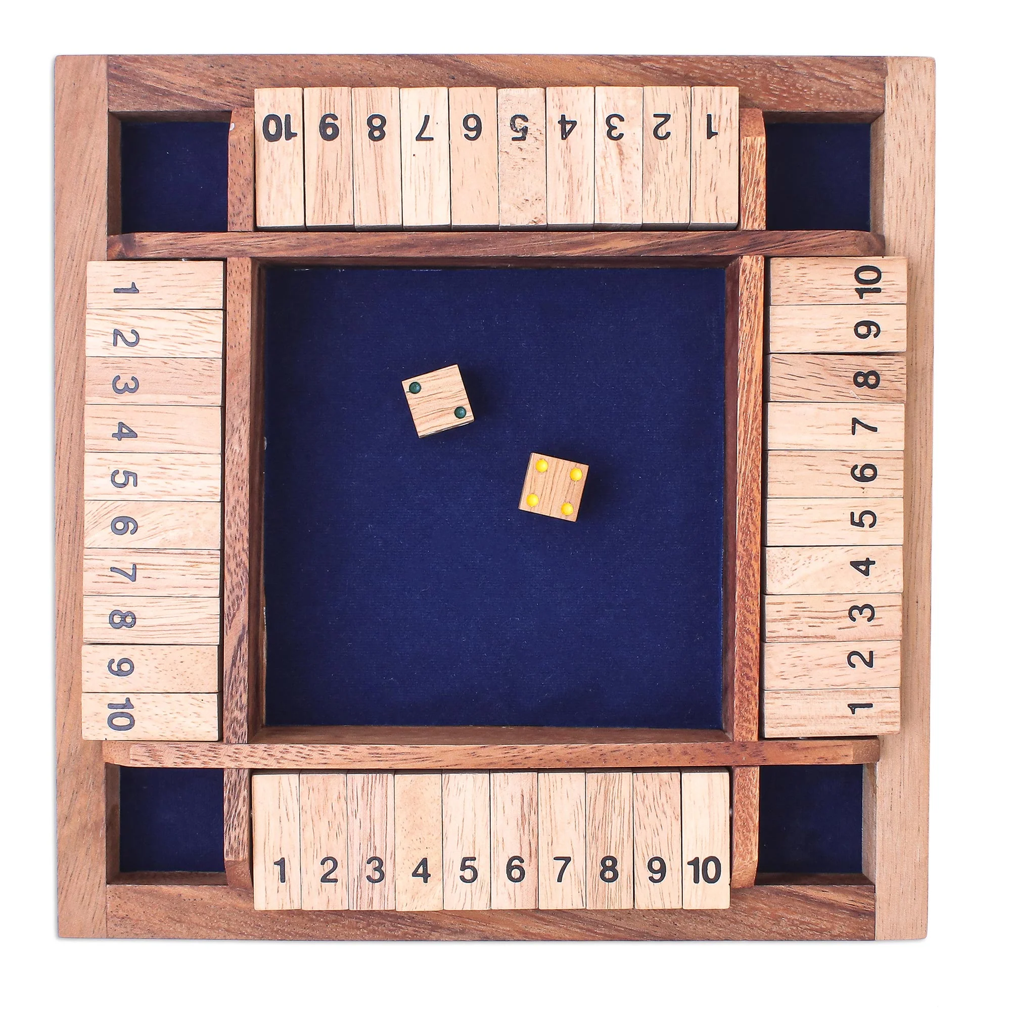 Shut The Box Handcrafted Rain Tree Wood Shut the Box Game from Thailand - Image 4