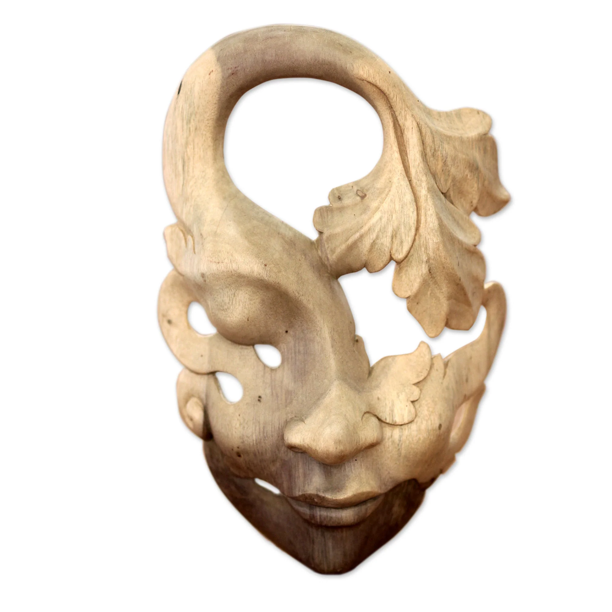 Shy Maiden Decorative Wood Mask - Image 2