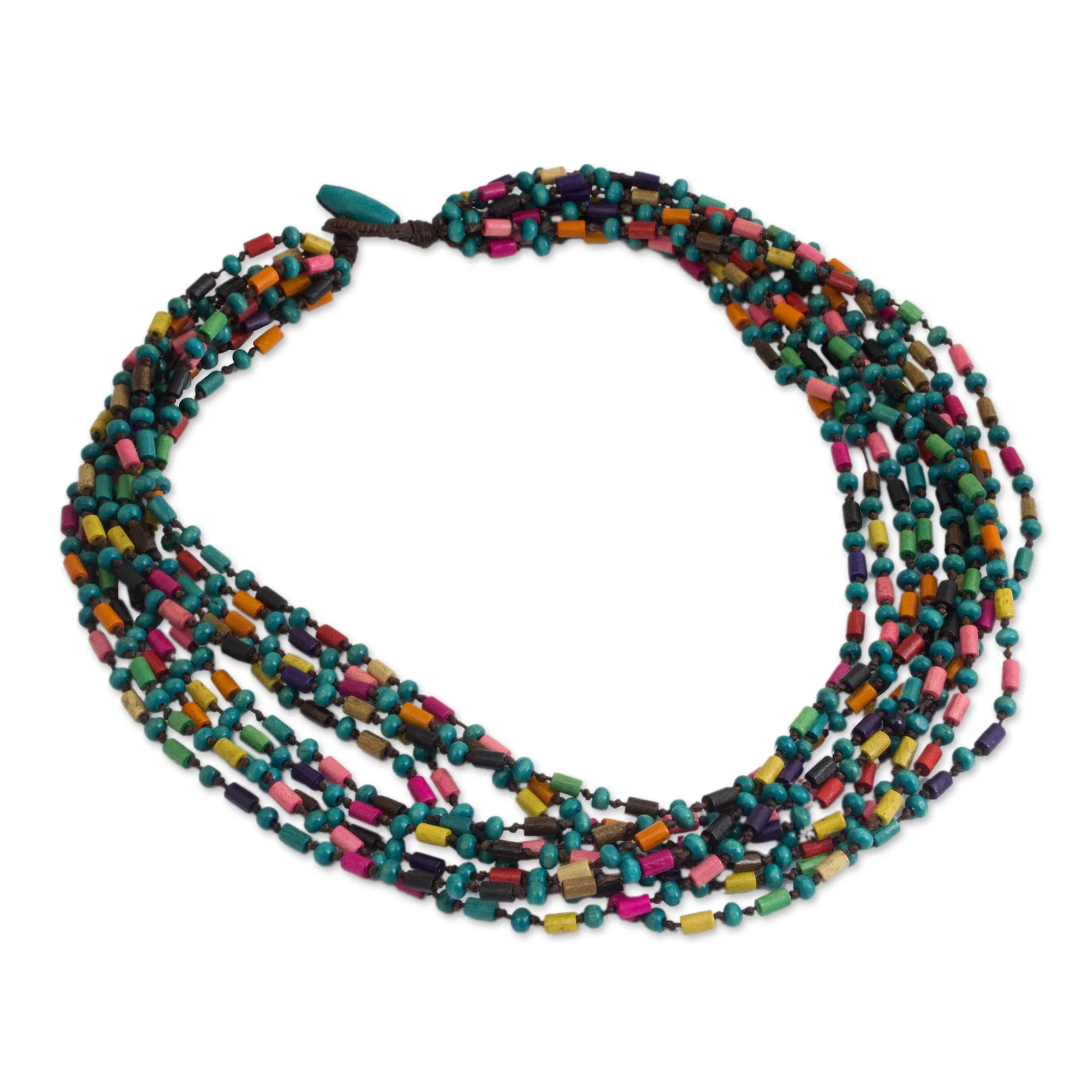 Siam Belle Colorful Beaded Necklace Hand Knotted Jewelry - Image 3