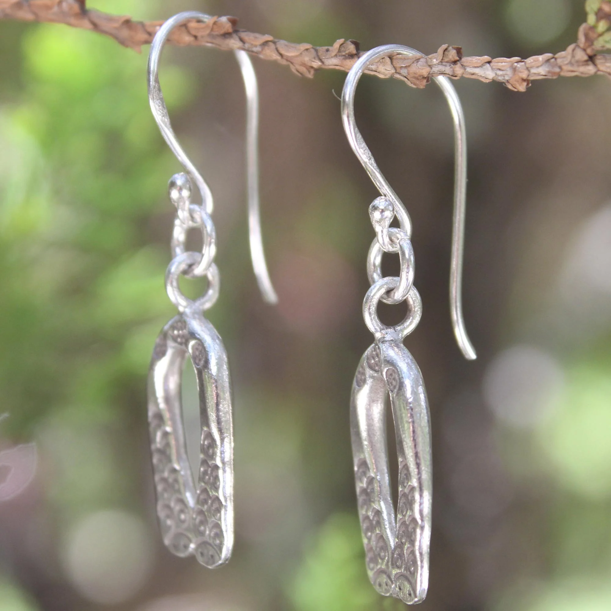 Siamese Snakes Sterling silver dangle earrings - Image 3