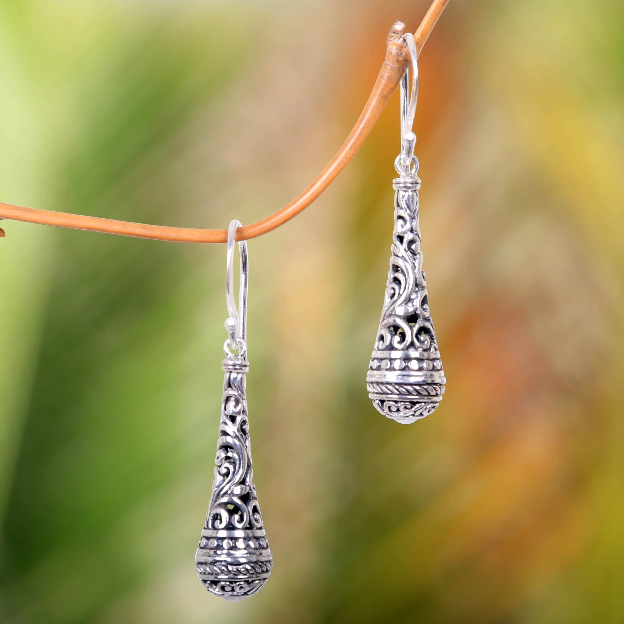 Silent Scepter Fair Trade Handcrafted Dangle Earrings in Sterling Silver