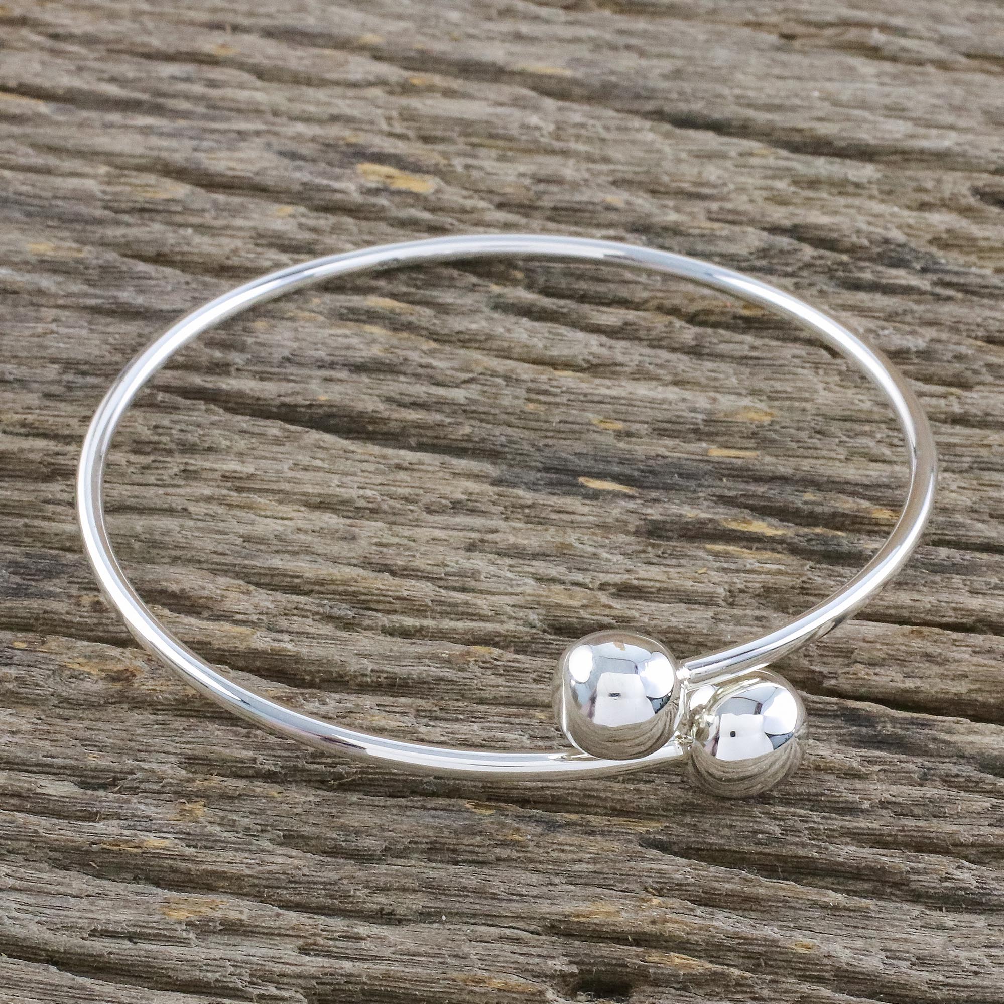 Silver Friends Sterling Silver Bangle Bracelet - Image 3