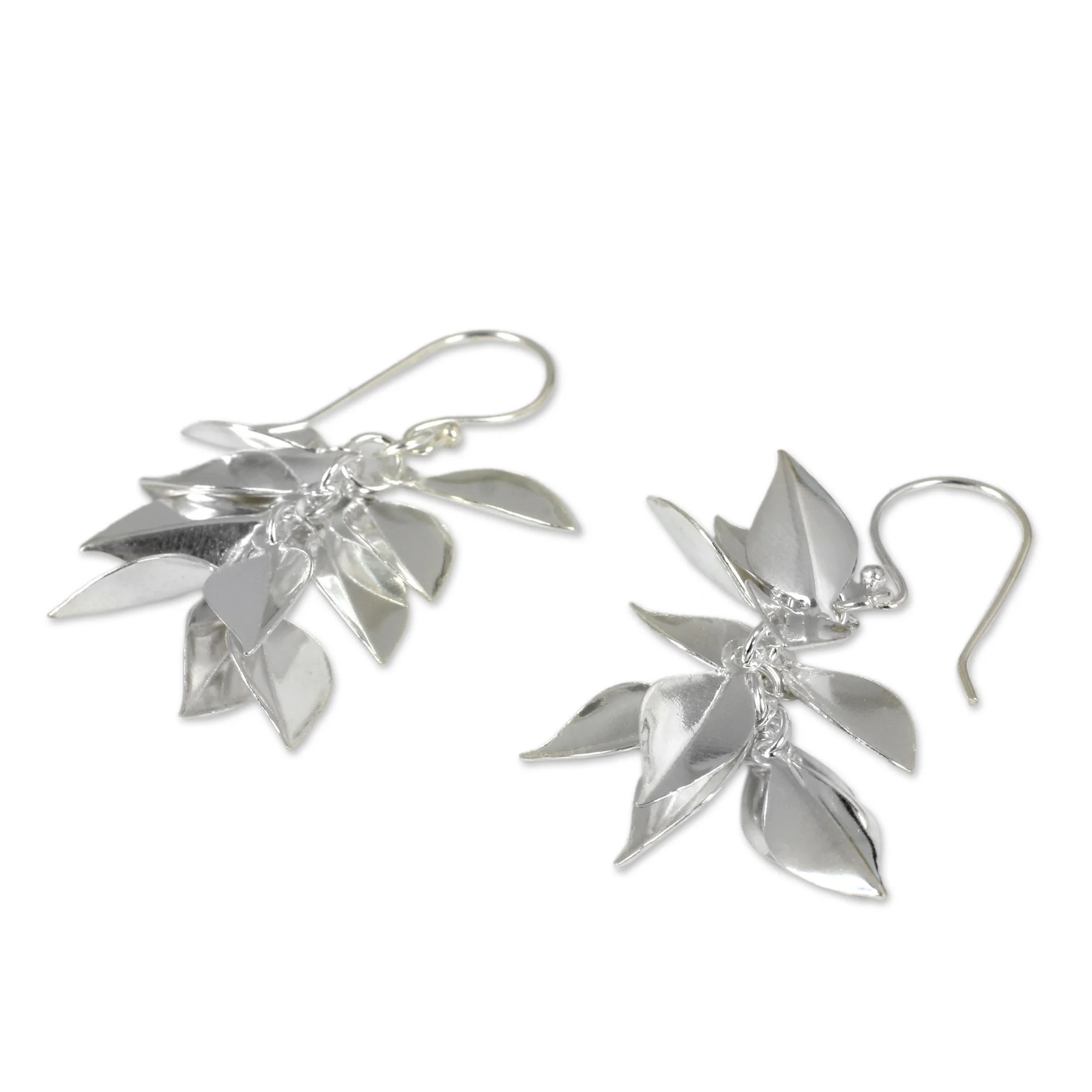 Silver Leaves Sterling Silver Dangle Earrings - Image 3
