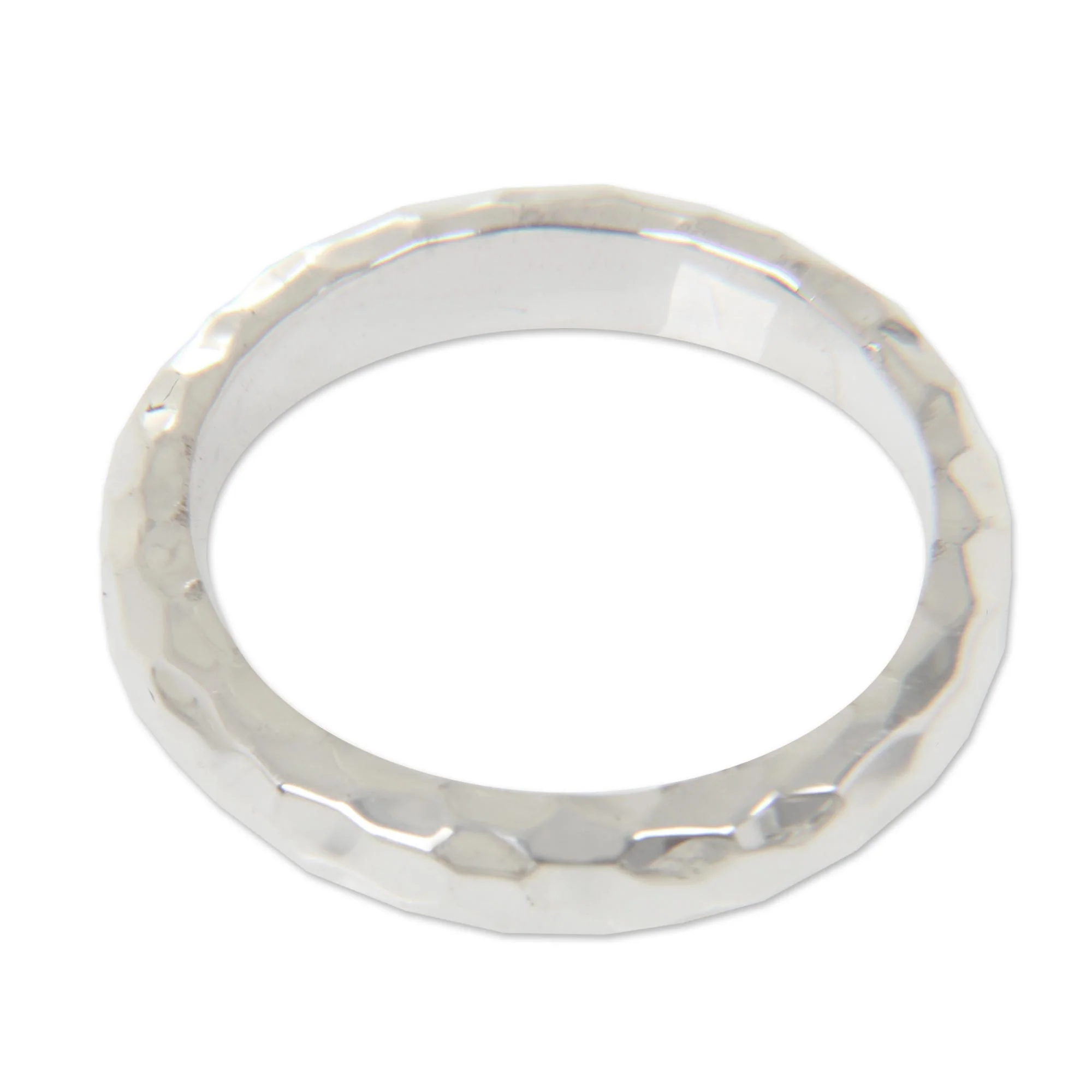 Silver Mosaic Handcrafted Balinese Sterling Silver Band Ring - Image 2