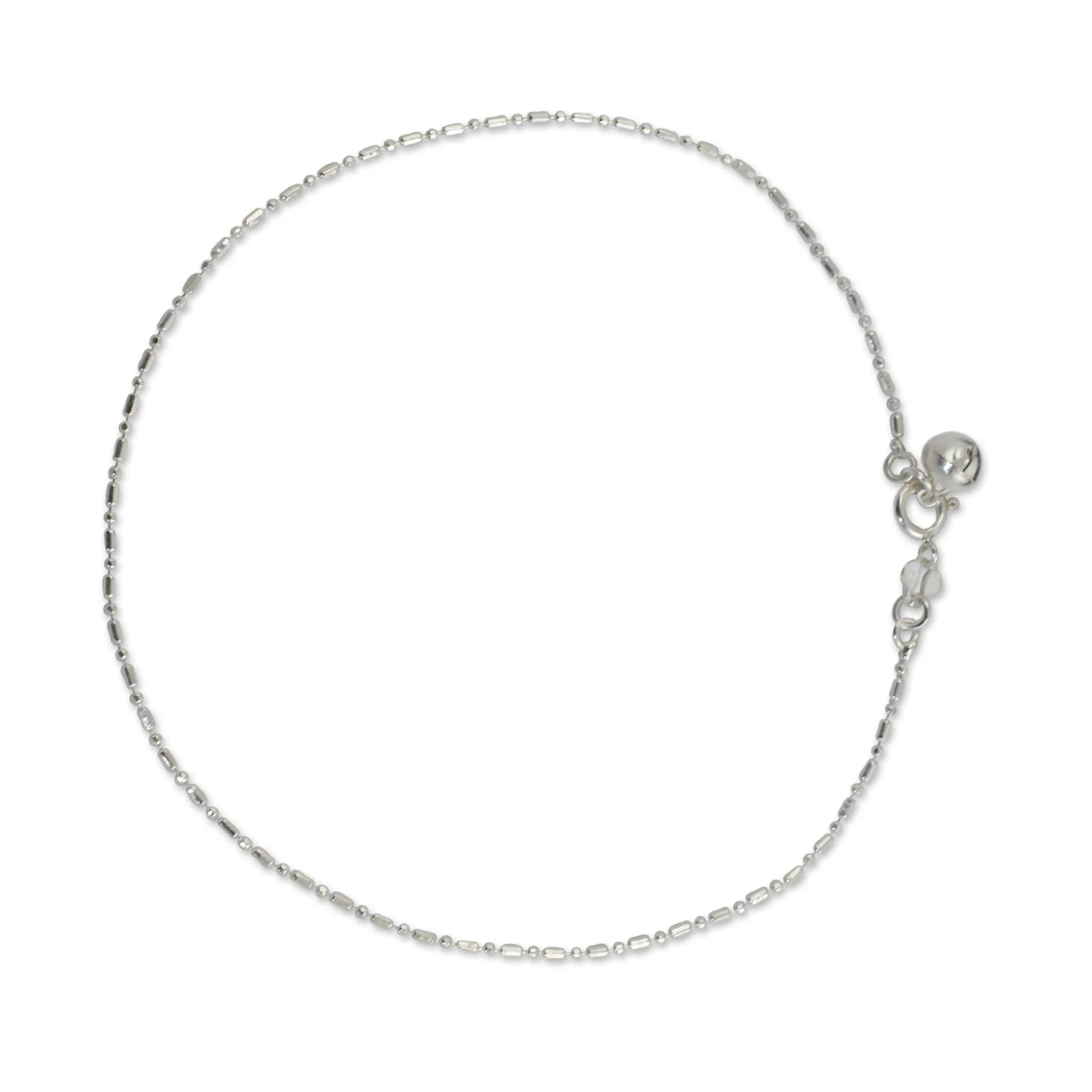 Simple Happiness Silver Chain Anklet - Image 3