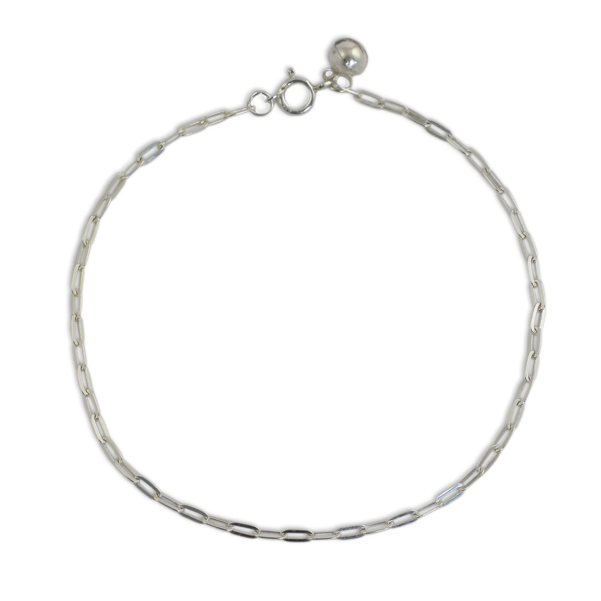 Simple Joy Sterling Silver Chain Anklet - Image 2