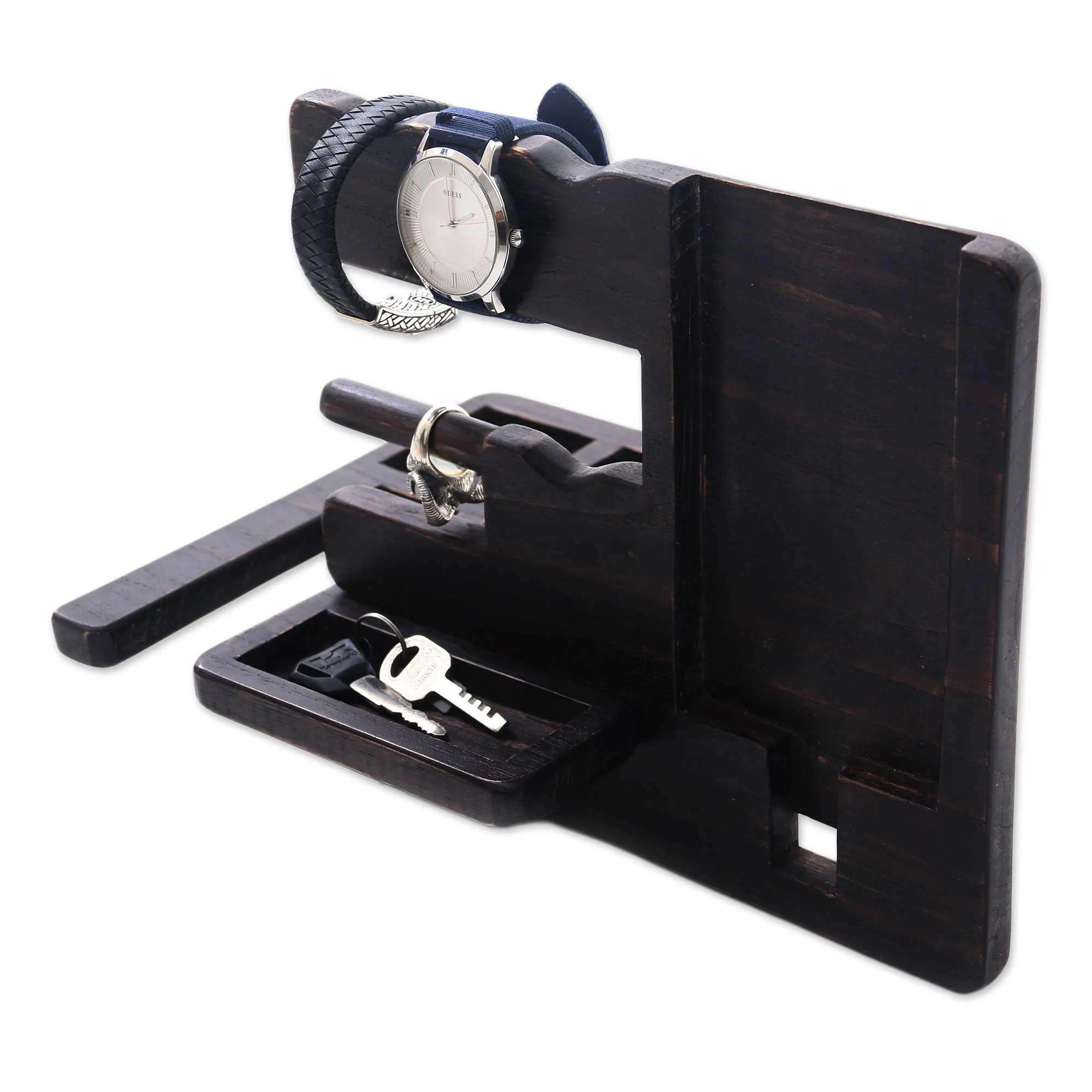 Singaraja Brown Handcrafted Rustic Wood Organizer from Bali - Image 4