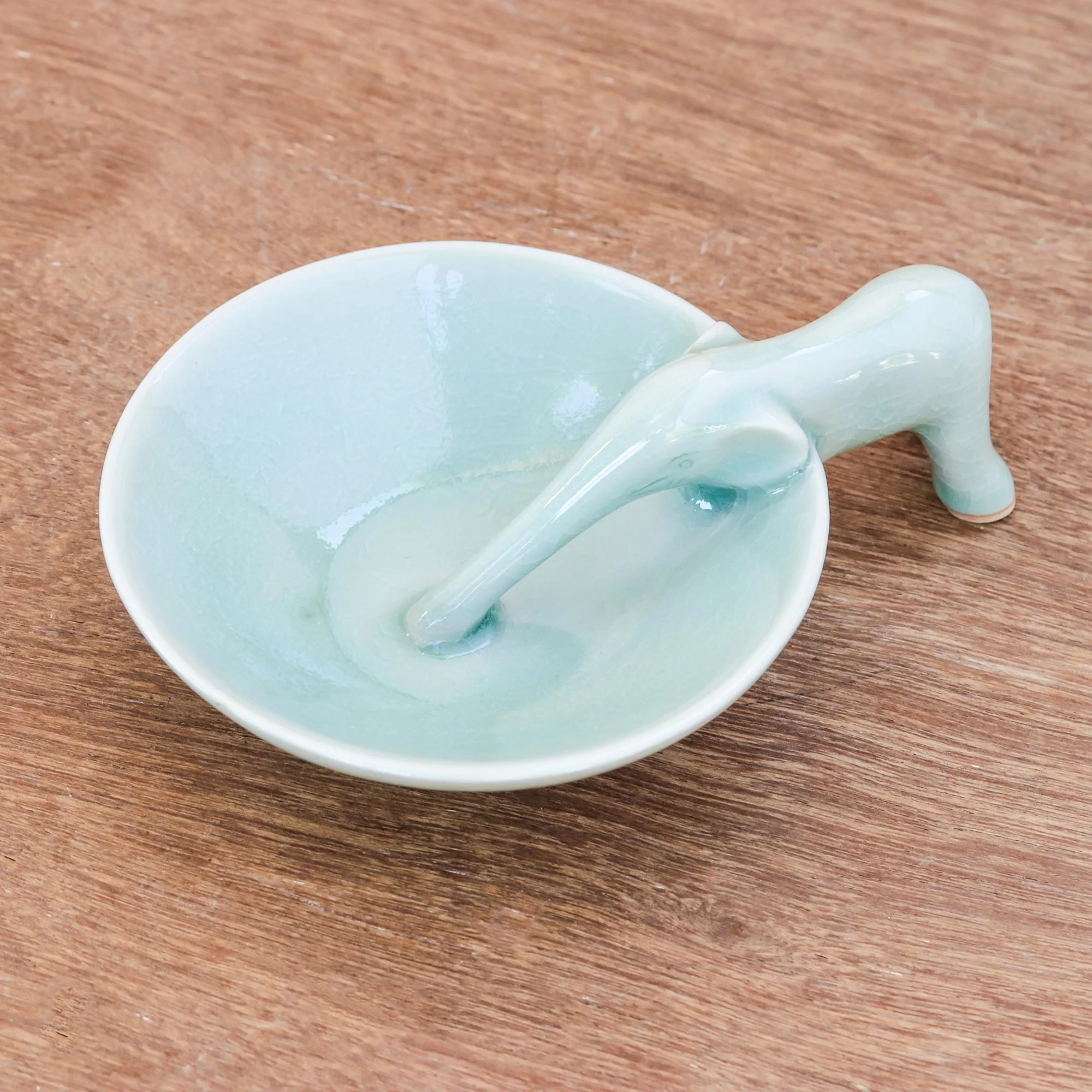 Sipping Elephant Ceramic Incense Holder - Image 3