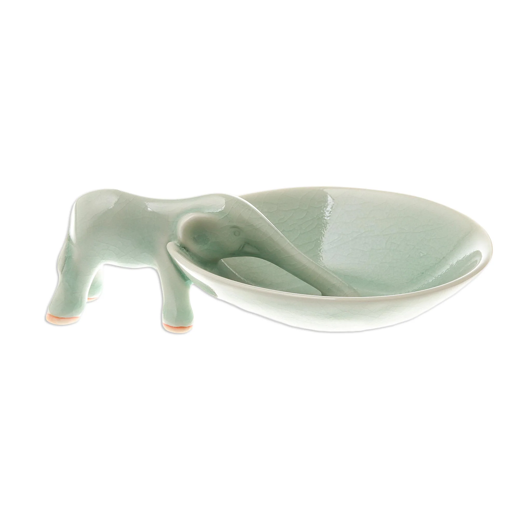 Sipping Elephant Ceramic Incense Holder - Image 4