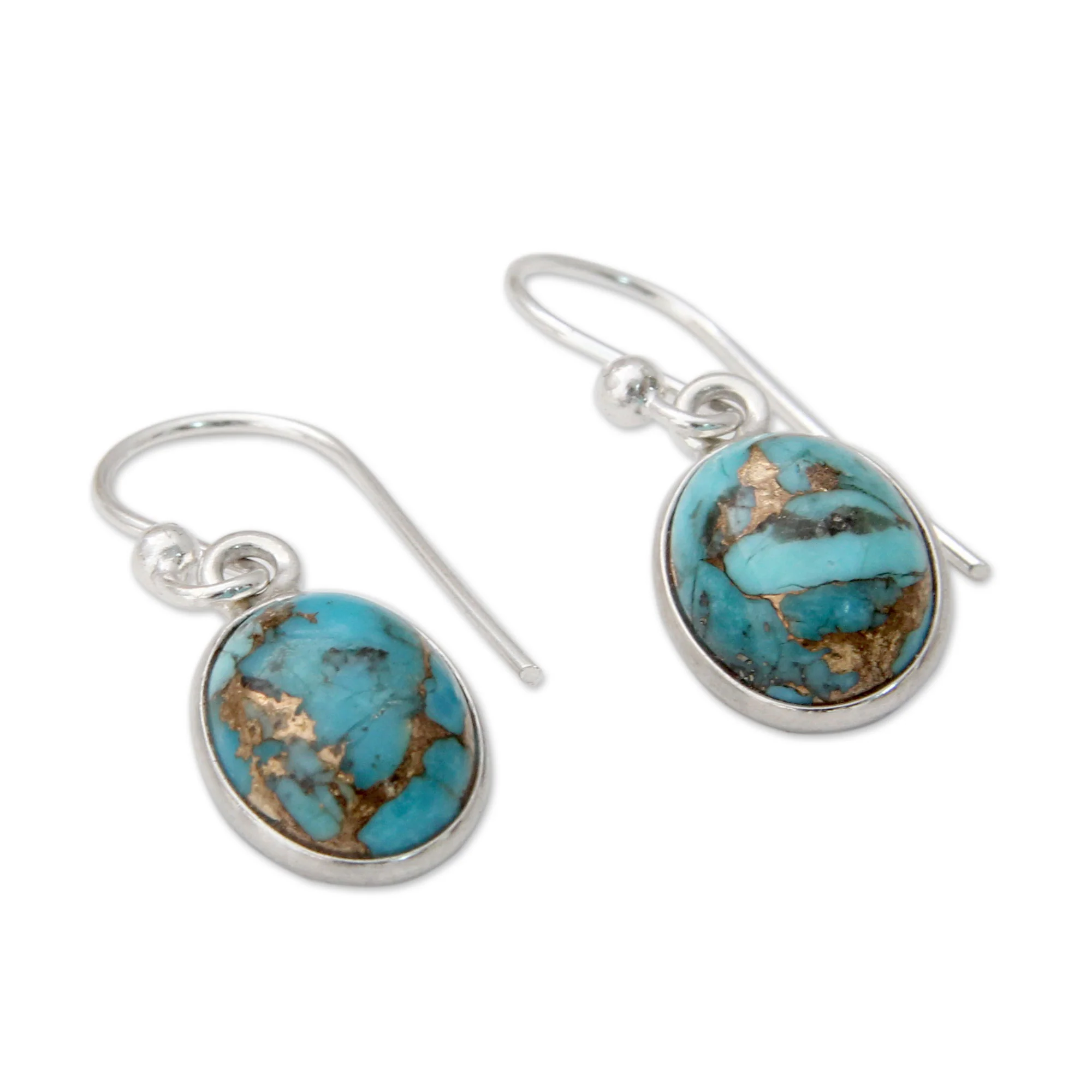 Sky Harmony Turquoise Silver Dangle Earrings - Image 3