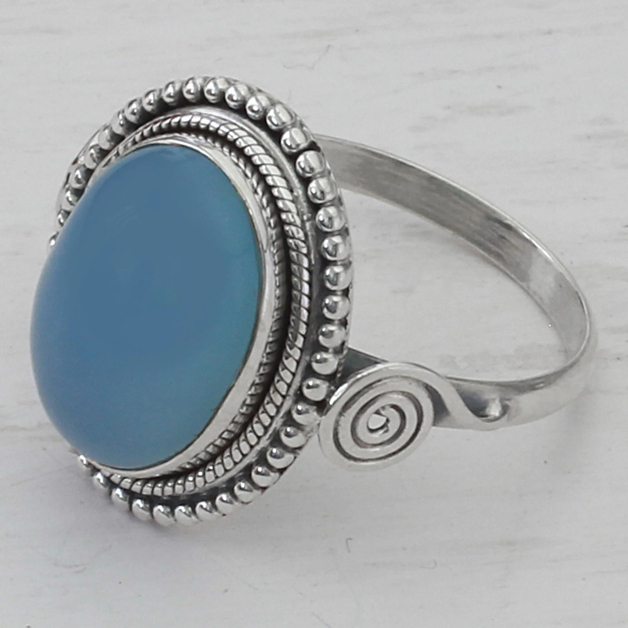 Sky Reverie Chalcedony Cocktail Ring - Image 2