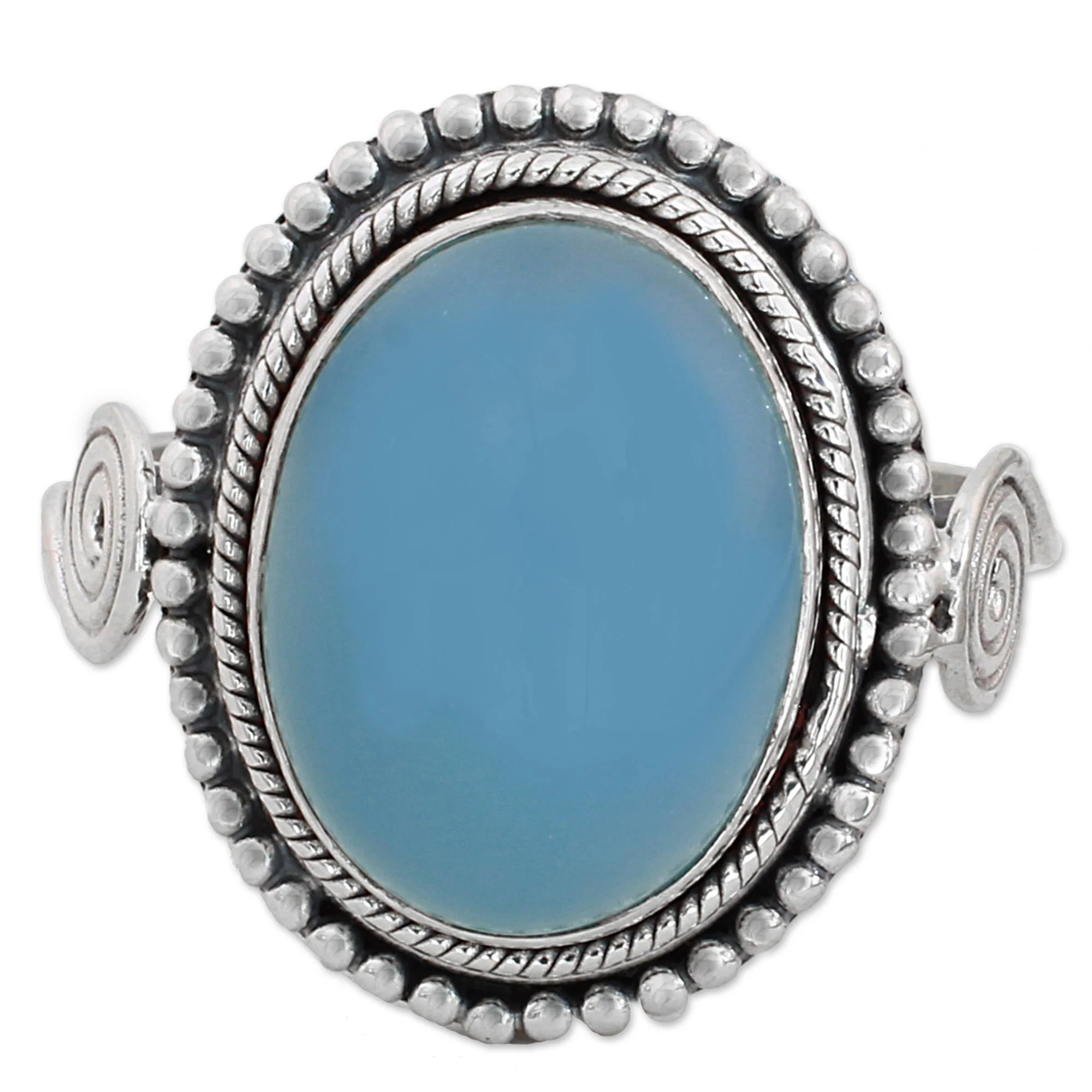 Sky Reverie Chalcedony Cocktail Ring - Image 3