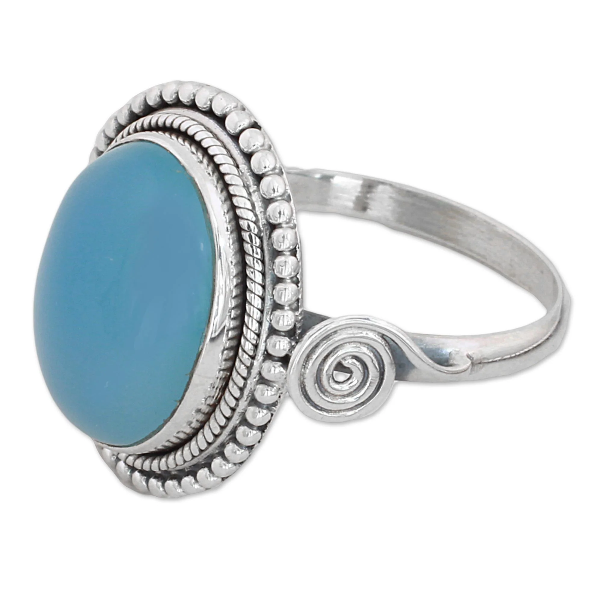 Sky Reverie Chalcedony Cocktail Ring - Image 4