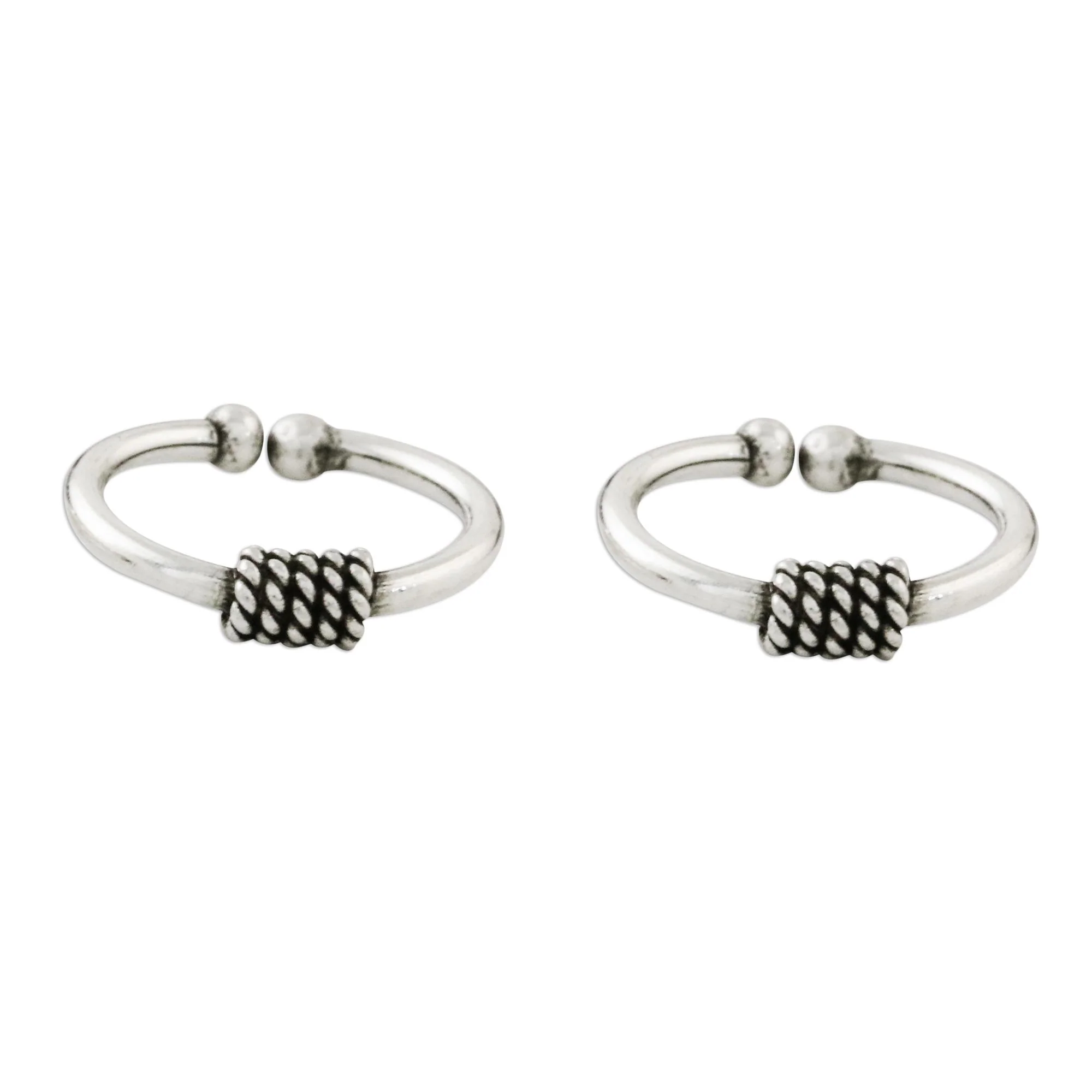 Sleek Braid Sterling Silver Ear Cuffs - Image 2