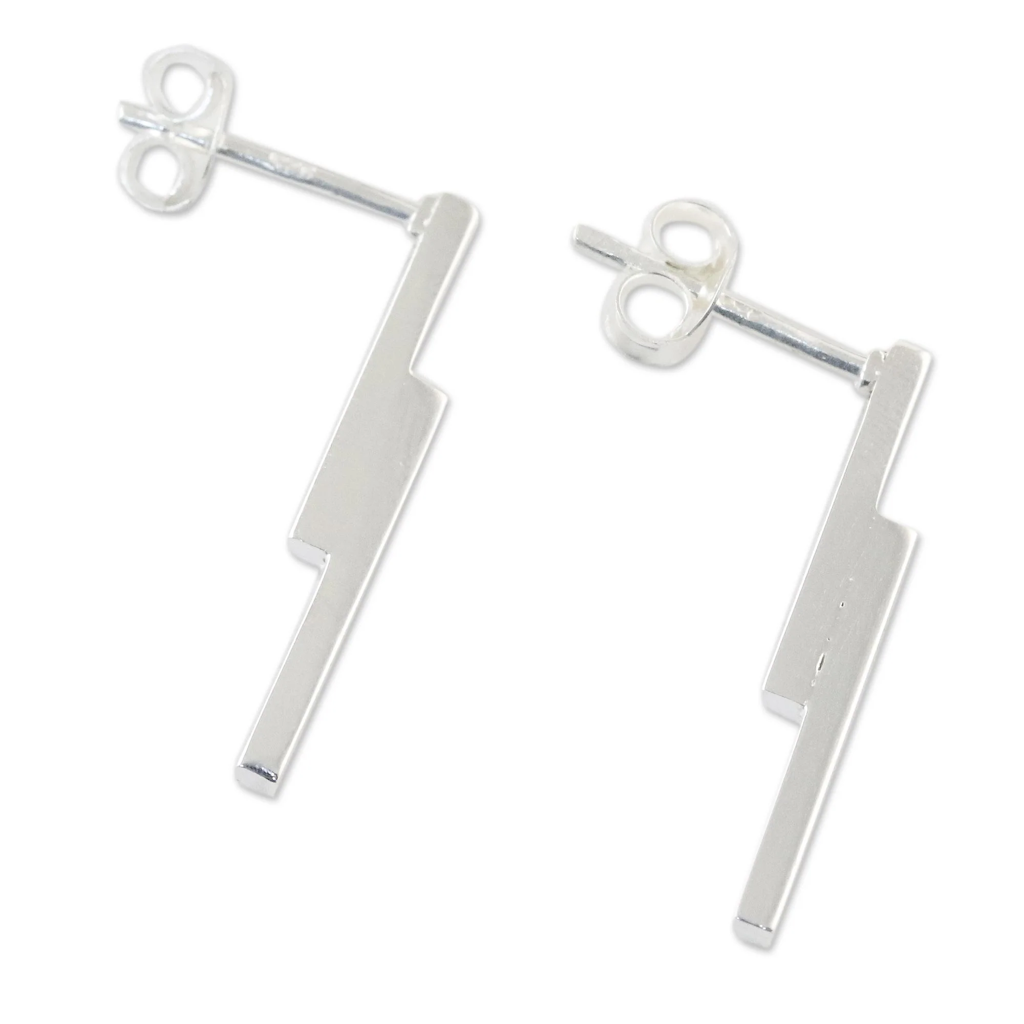 Sleek Excitement Handcrafted Sterling Silver Drop Earrings from Thailand - Image 5
