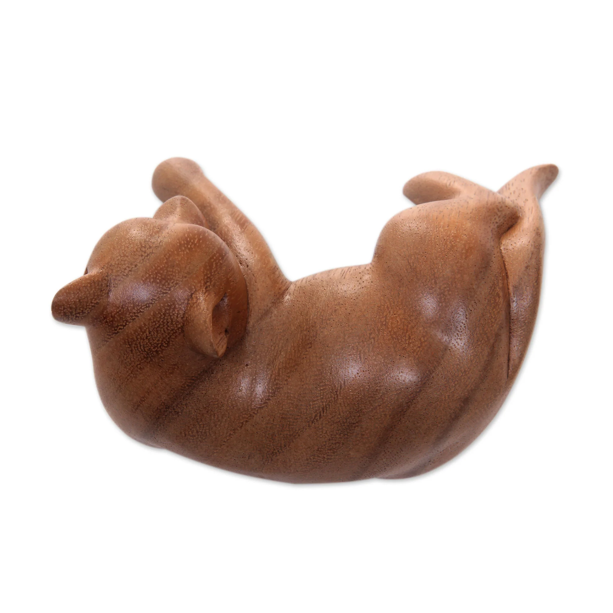 Sleepy Kintamani Dog Artisan Carved Balinese Wood Sculpture of a Dog - Image 4