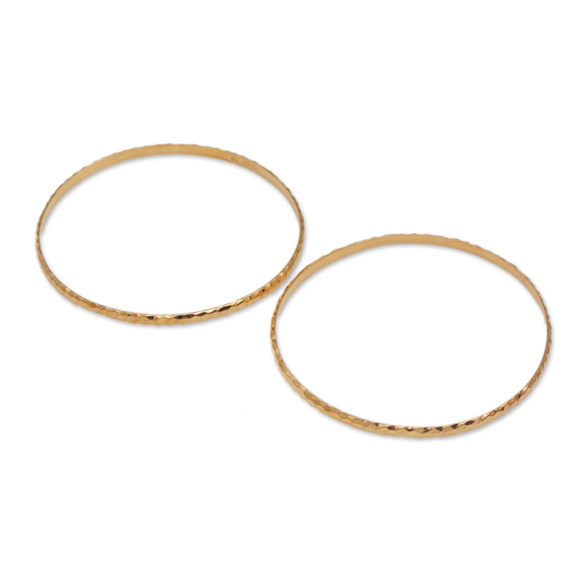 Slim Radiant Shine 2 Gold Plated 925 Slim Half Hoop Bangle Bracelets from Bali - Image 5