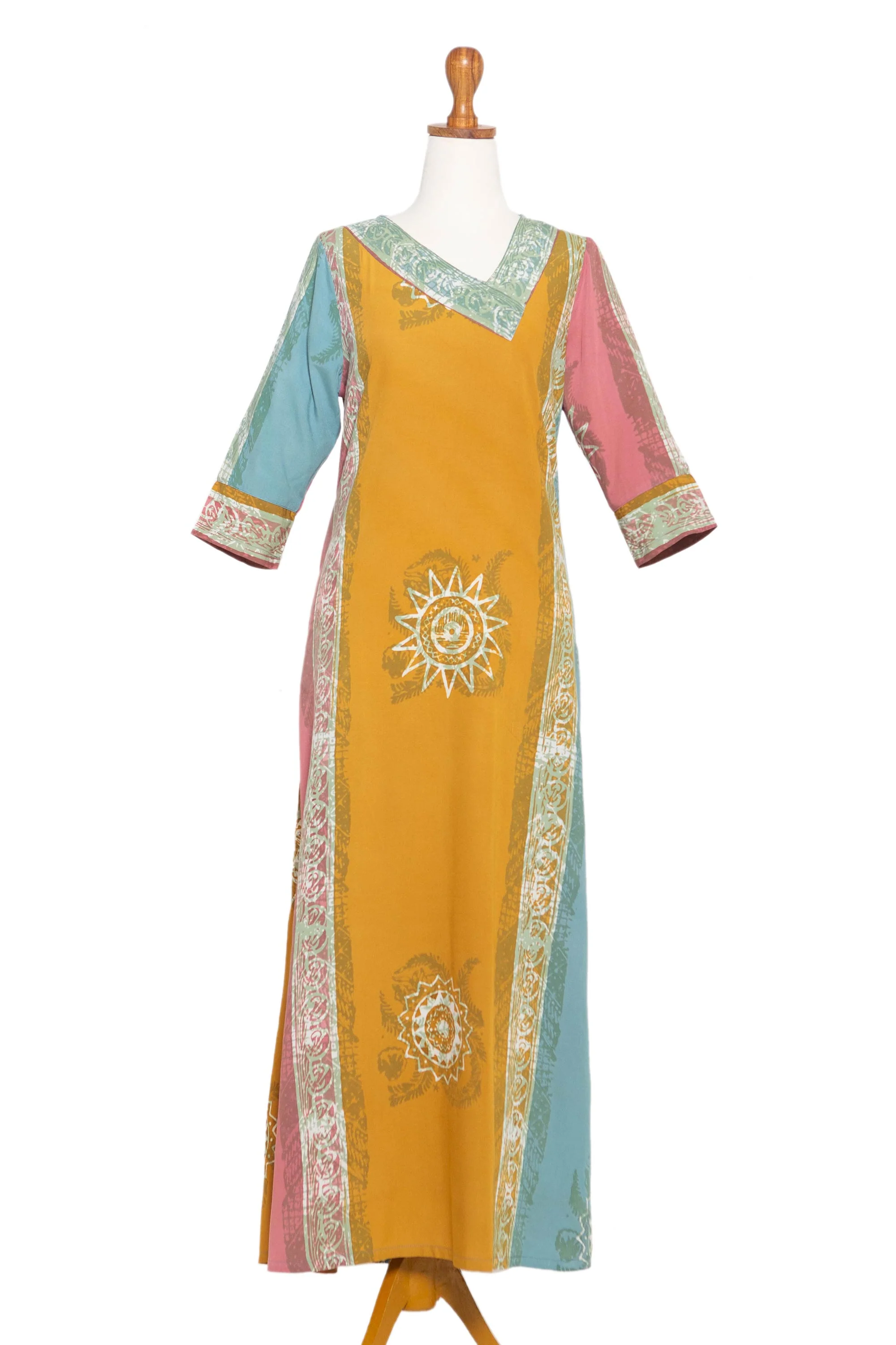 Slow Day in Amber Batik-Dyed Rayon Maxi Dress from Bali - Image 2