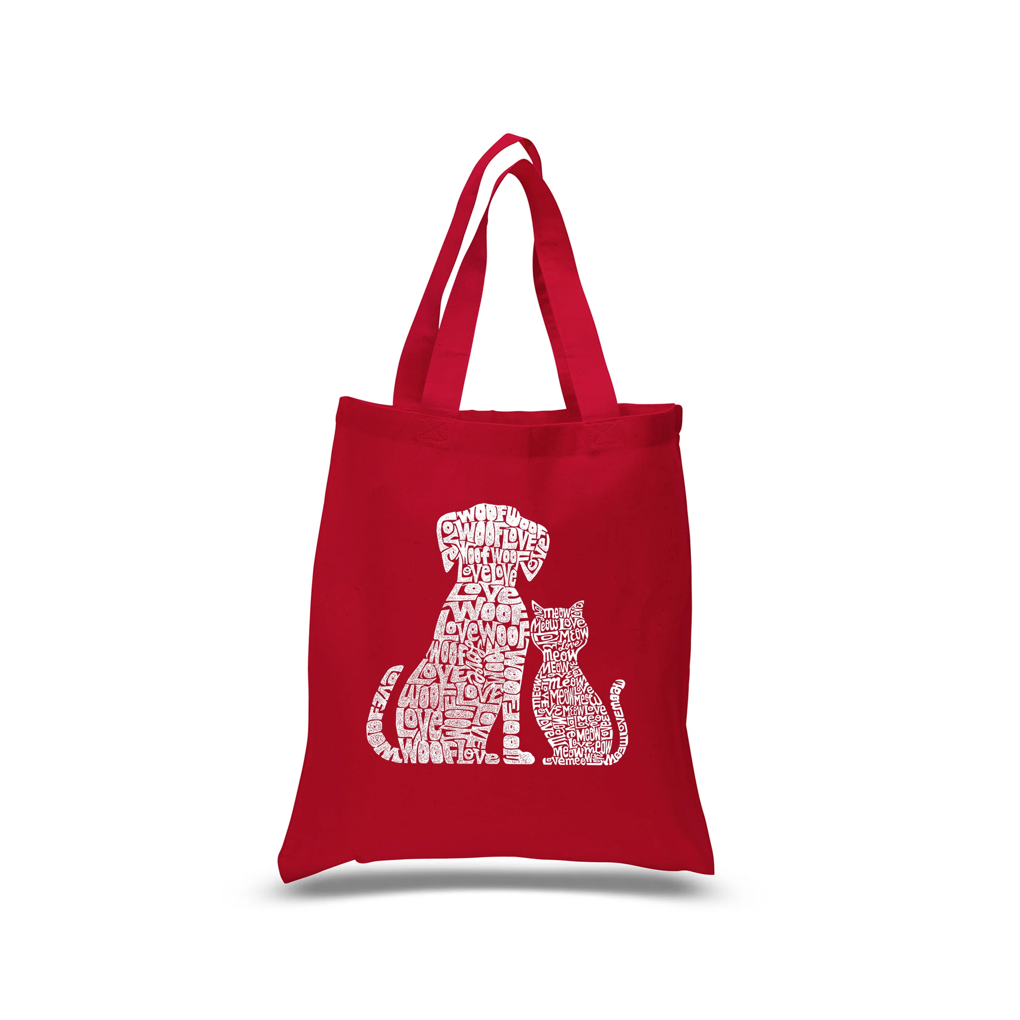 Small Word Art Tote Bag - Dogs and Cats - Image 2