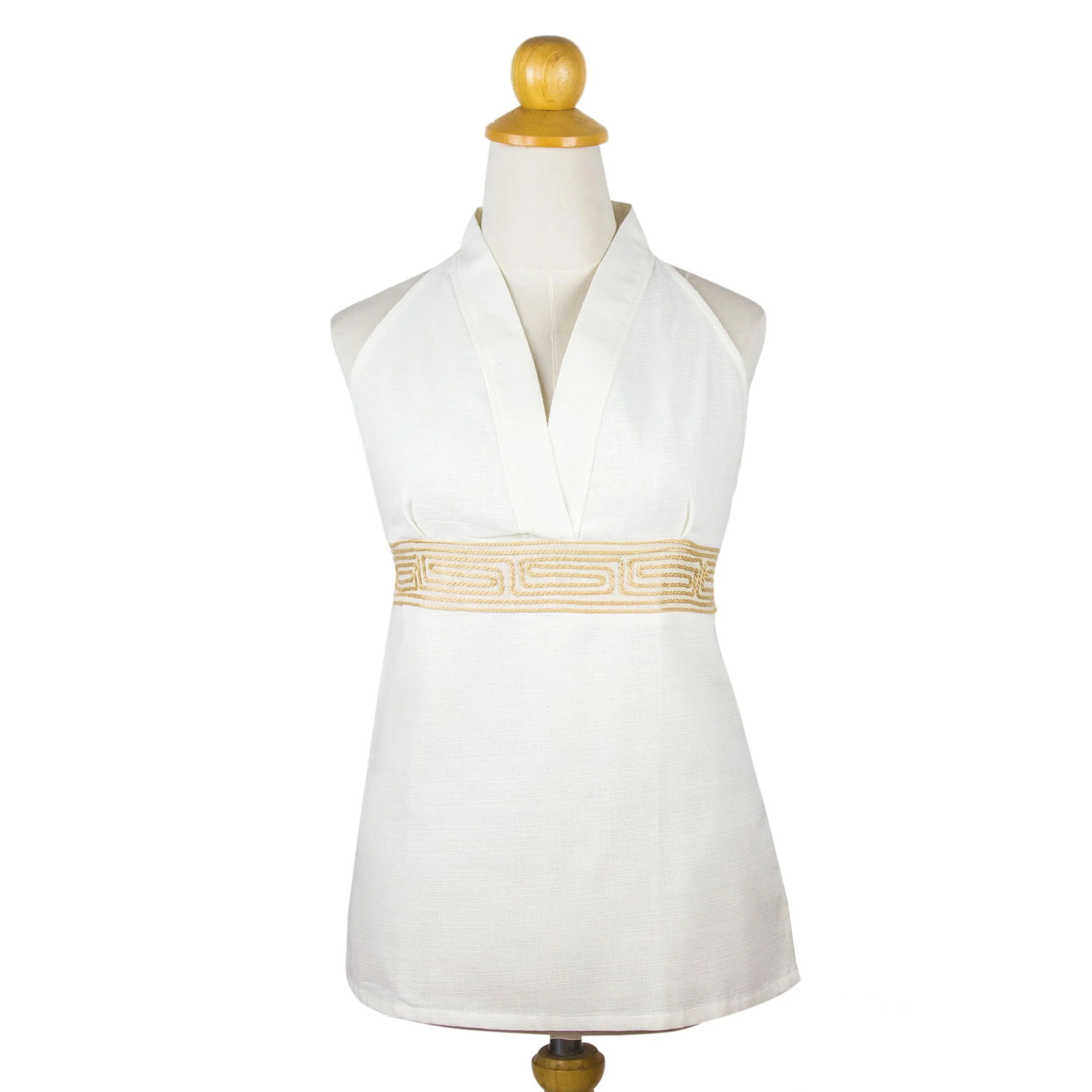 Smart Chic Ivory Cotton Blouse - Image 5