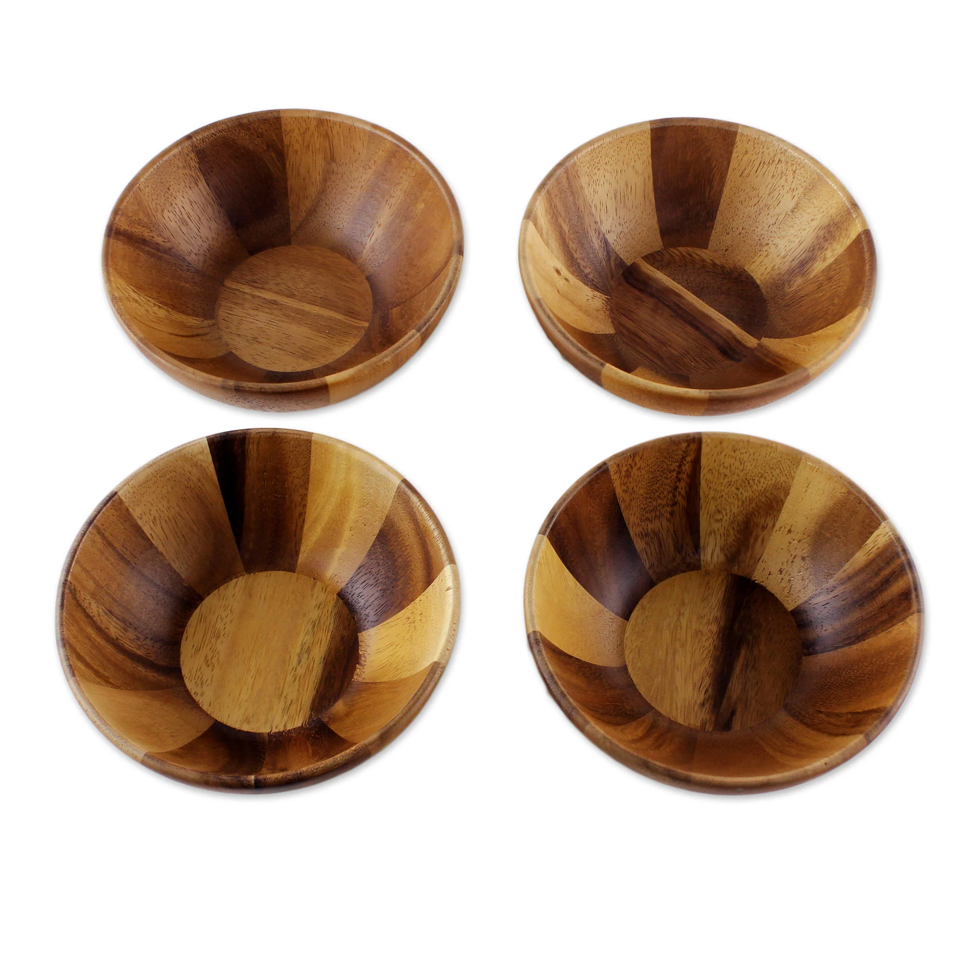 Snacktime Small Raintree Wood Snack Bowls from Thailand (Set of 4) - Image 5