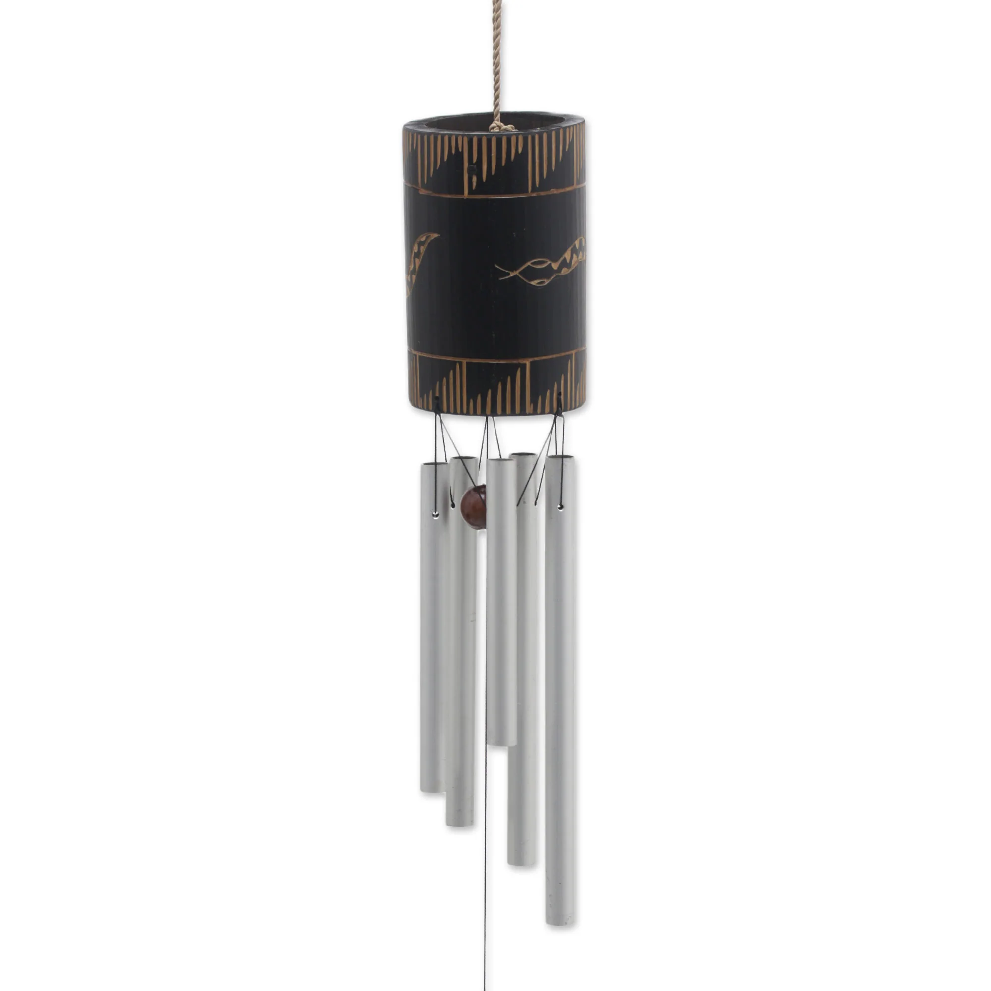 Snake Charm Bamboo and Aluminum Snake Wind Chime Hand Made in Bali - Image 2