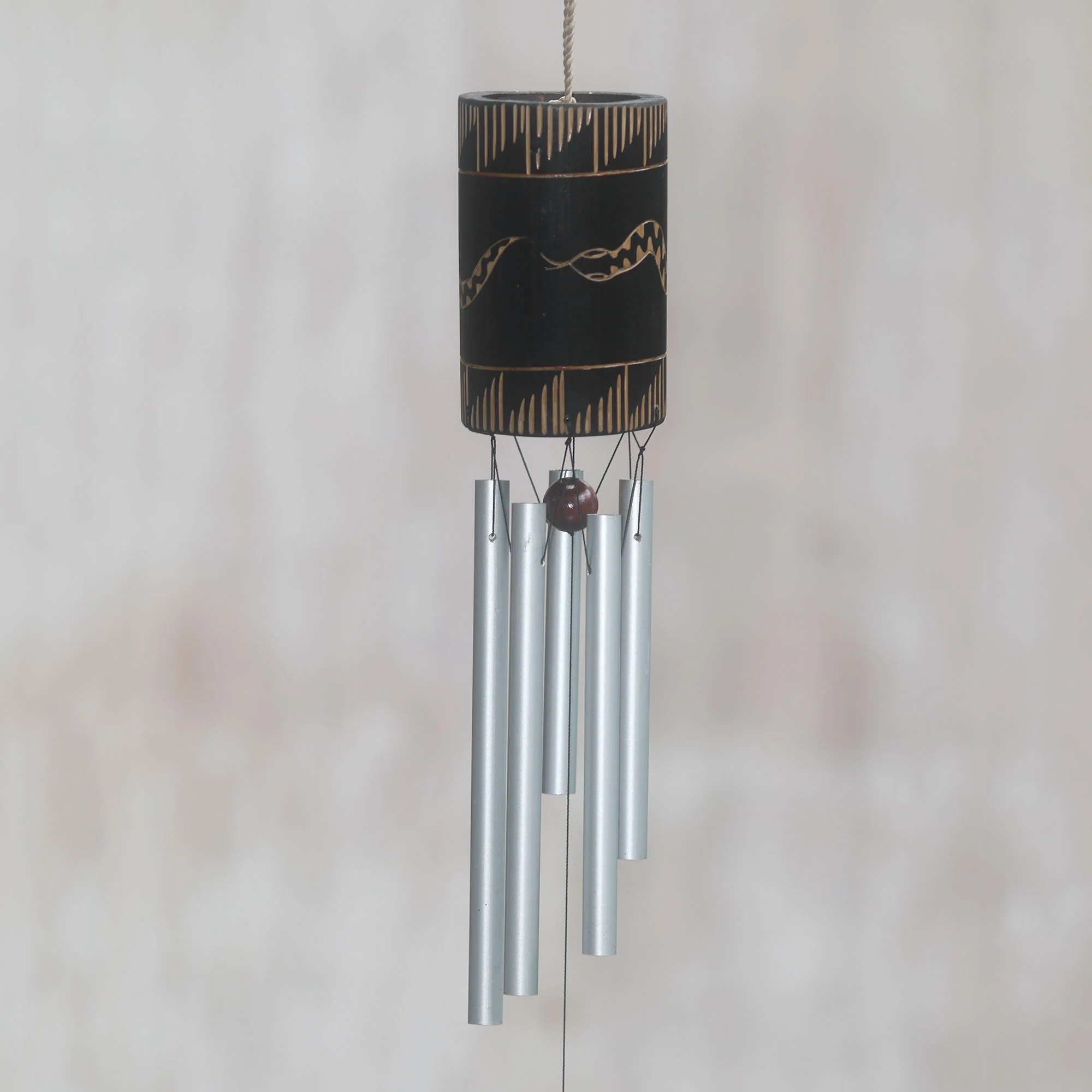 Snake Charm Bamboo and Aluminum Snake Wind Chime Hand Made in Bali - Image 3