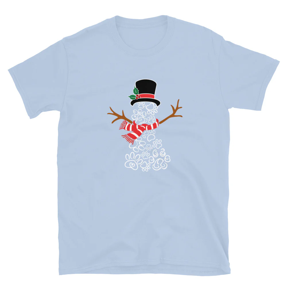 Snowman of Paw Prints T-Shirt - Image 7