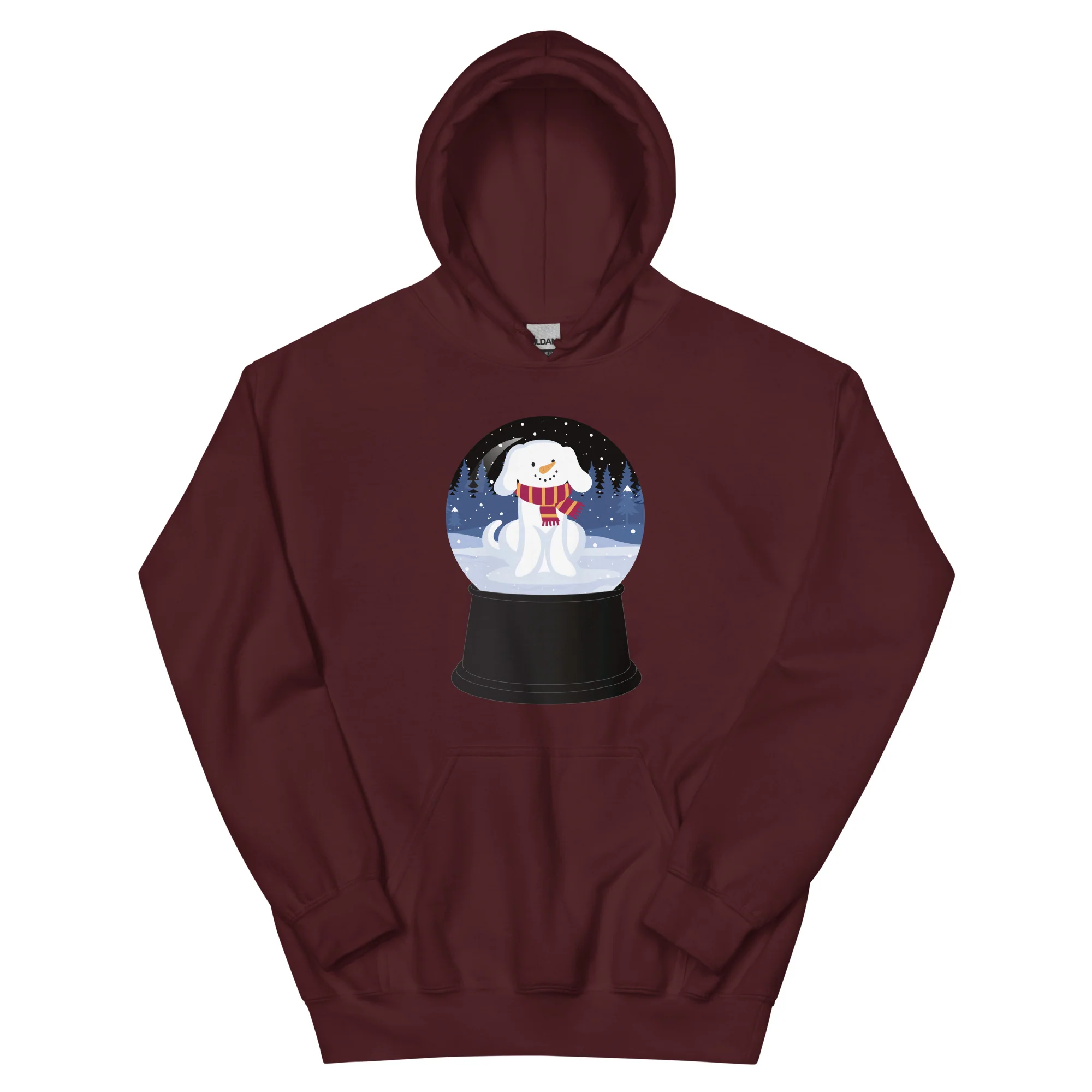 Snowman Puppy Snow Globe Hoodie - Image 2