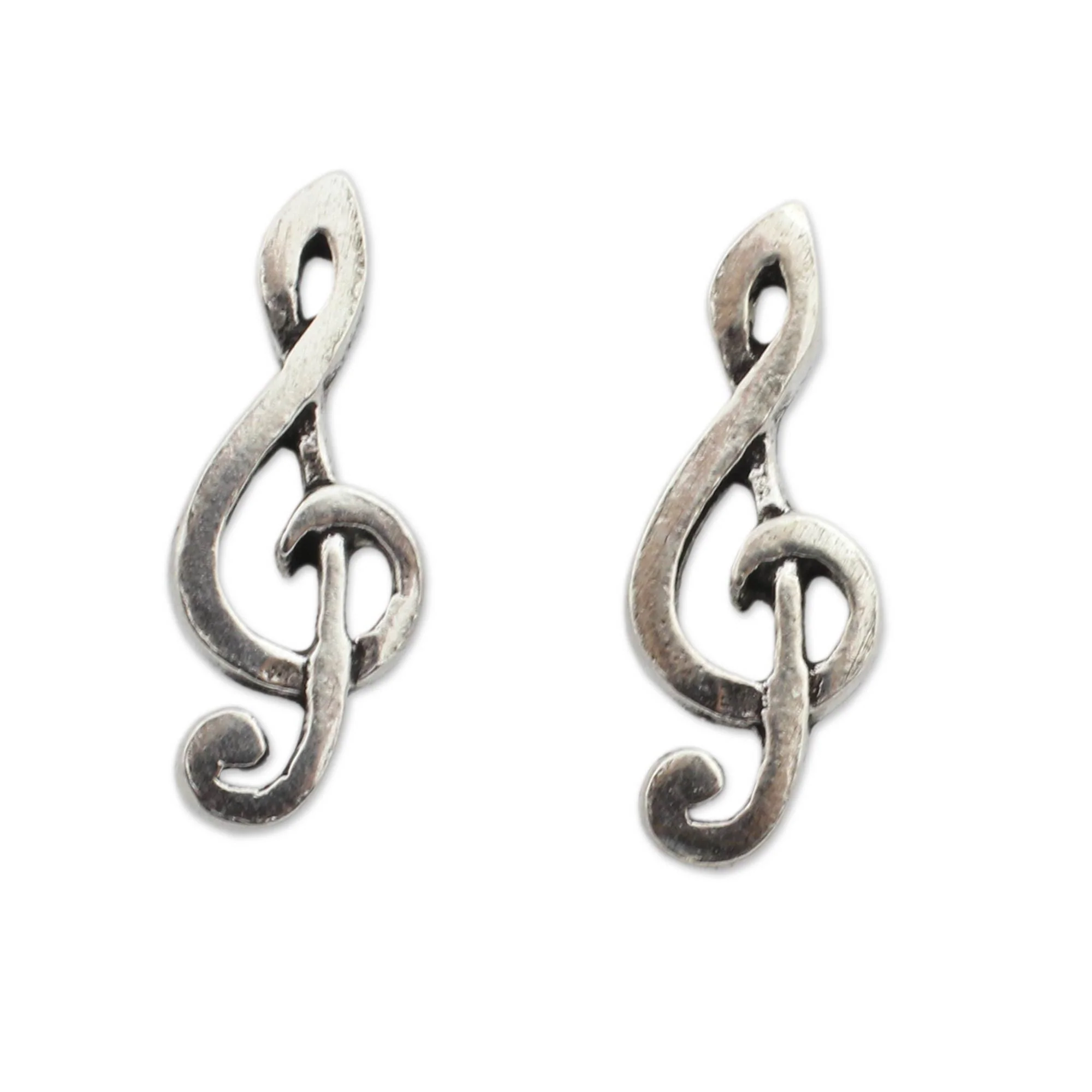 Sol Key Silver Button Earrings - Image 2