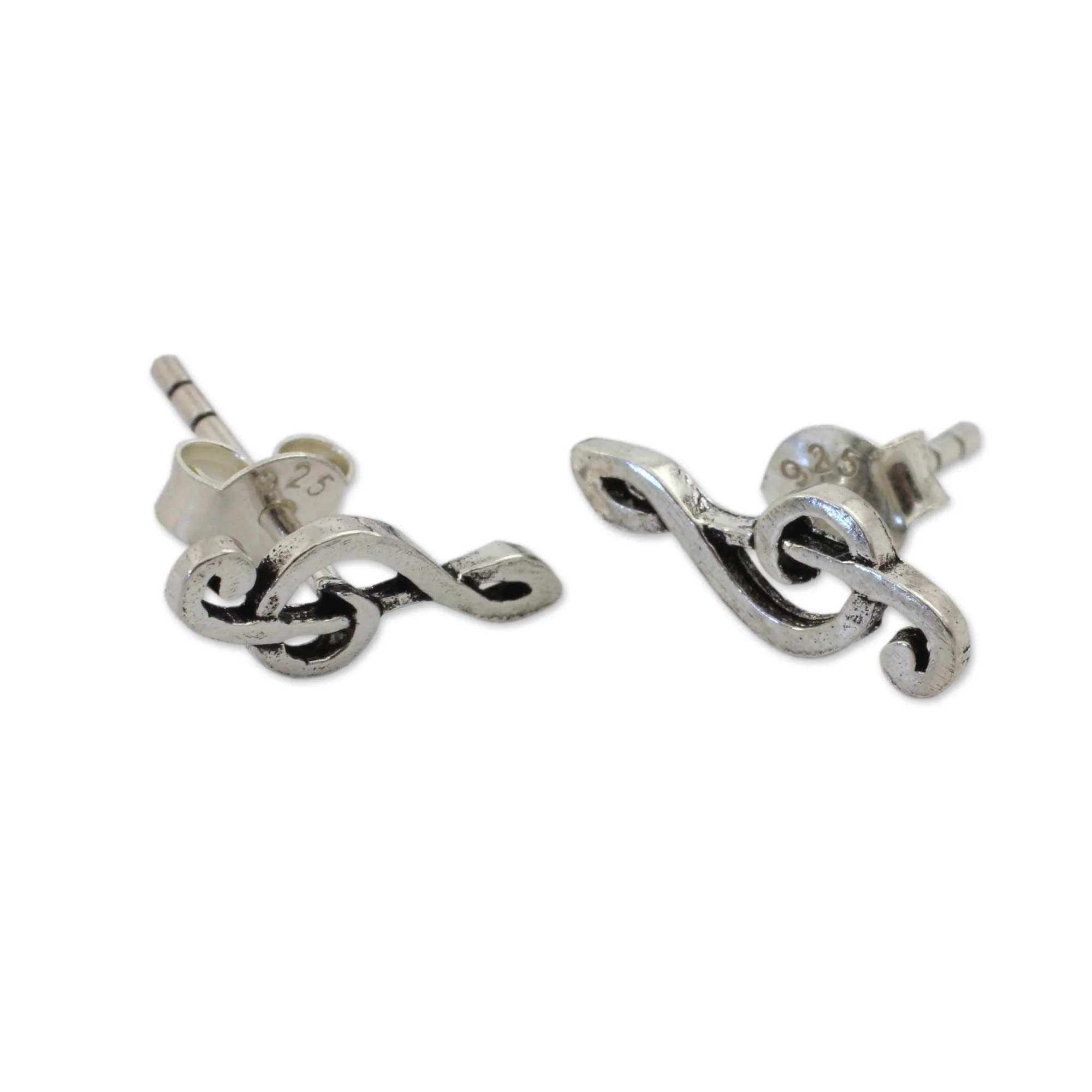 Sol Key Silver Button Earrings - Image 3