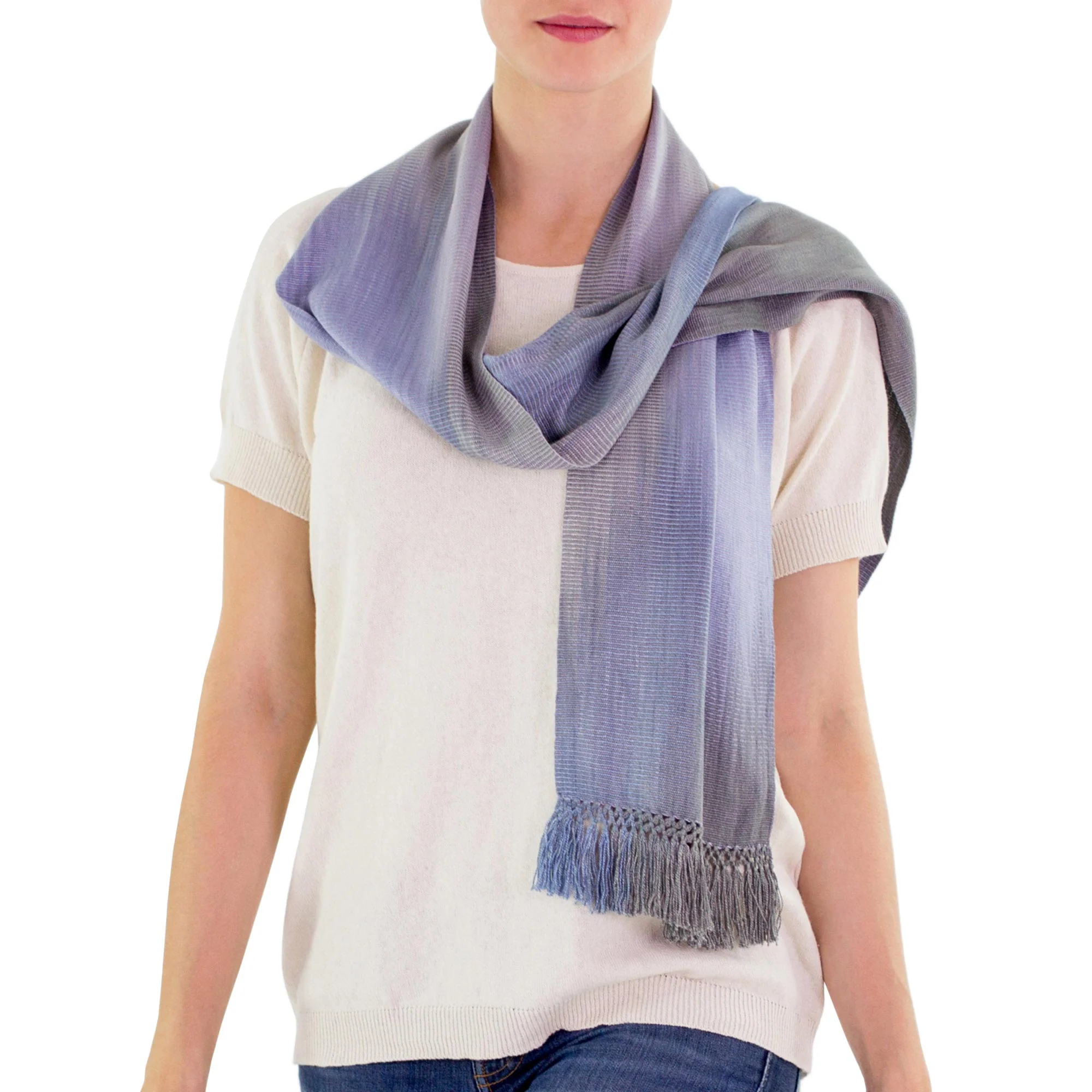 Solola Lavender Handcrafted Rayon Chenille Scarf - Image 2