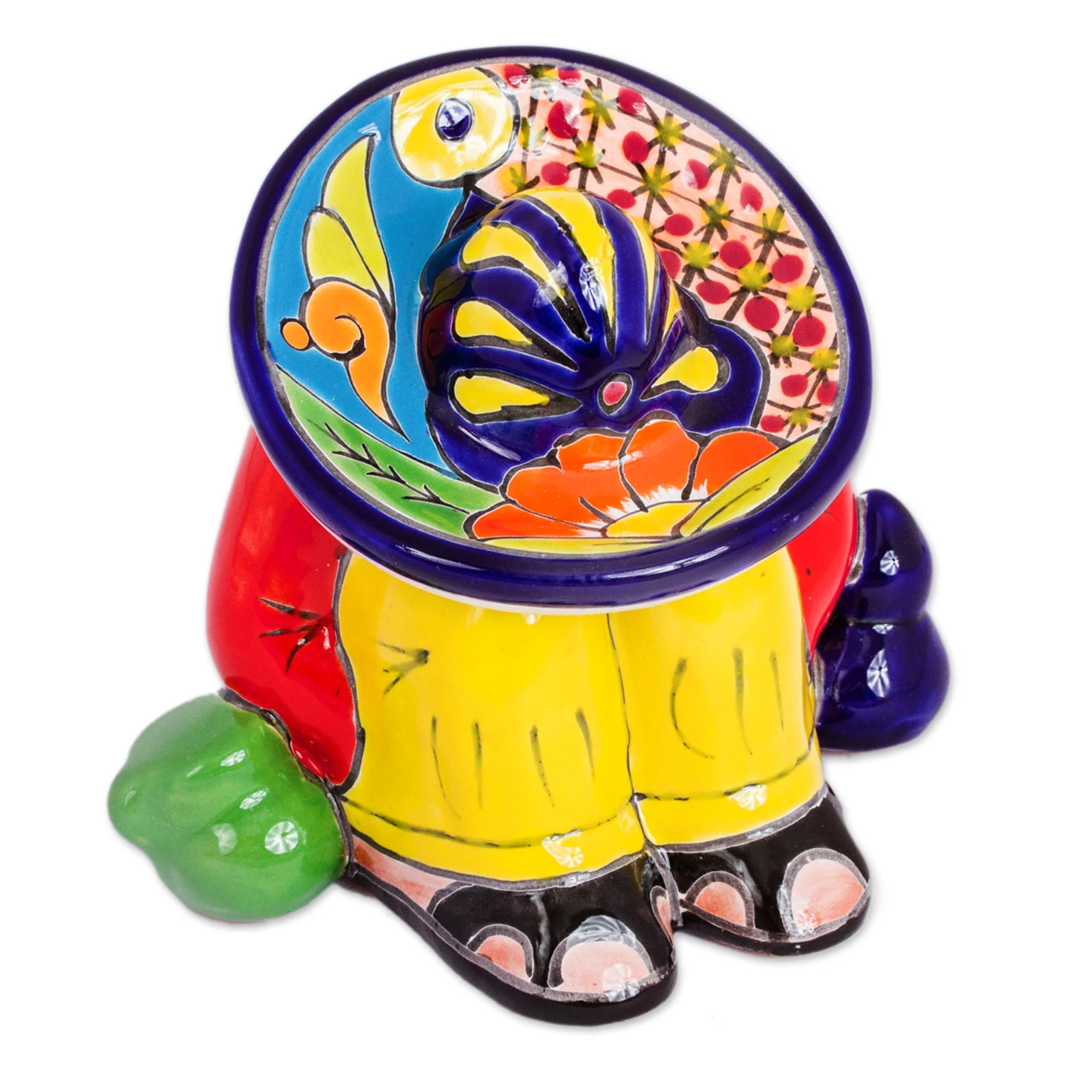Sombrero Slumber Talavera-Style Ceramic Figurine Crafted in Mexico - Image 4