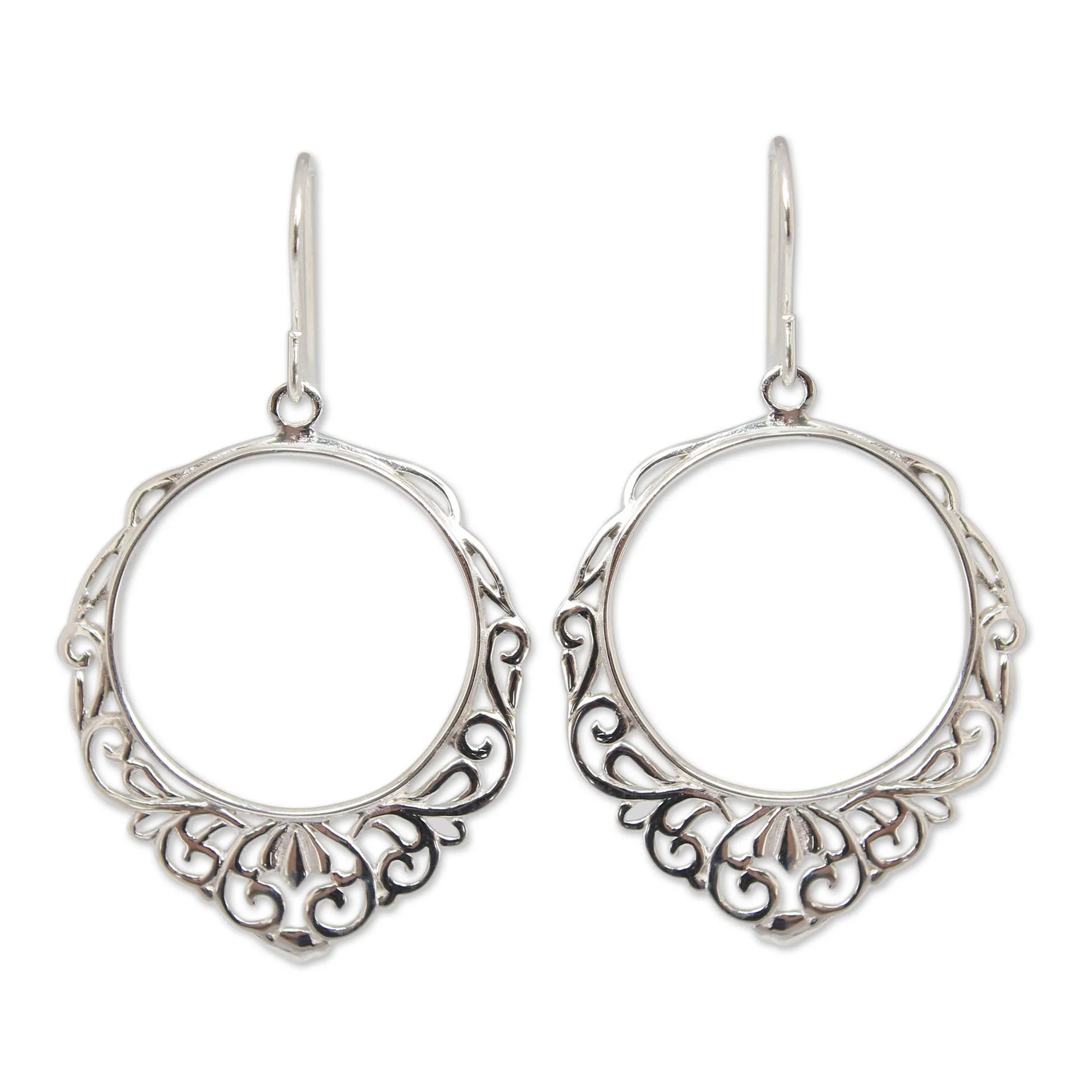 Songkran Moon Handmade Sterling Silver Dangle Earrings - Image 2