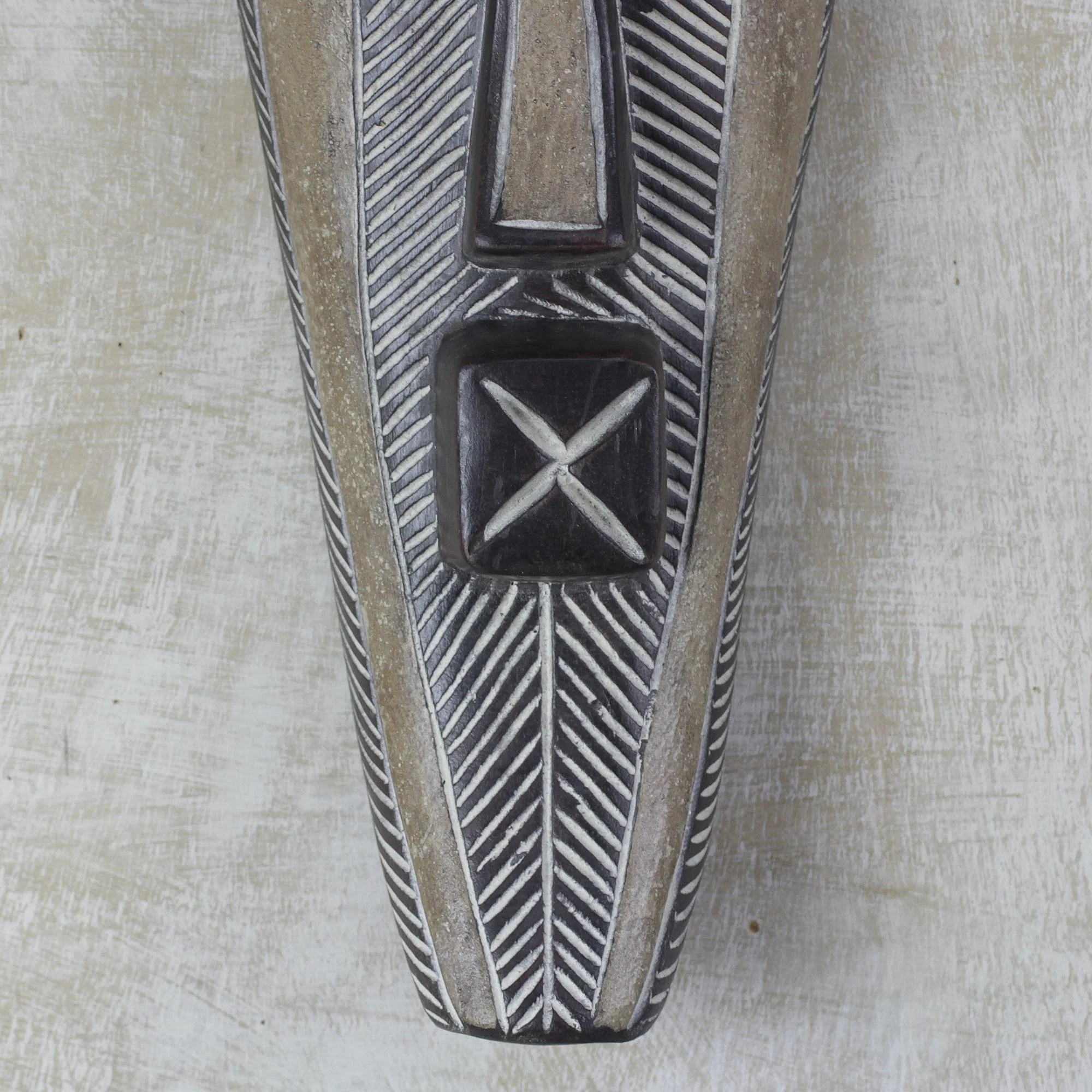Songye Man Hand-Carved Songye Man African Sese Wood Wall Mask - Image 3